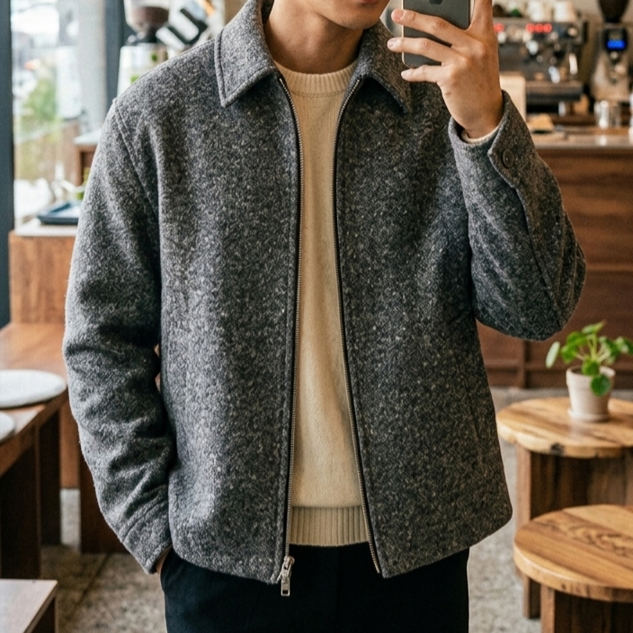Stone Island 508A3 Lambswool Crewneck Knit Ecru - 23FW 착용 스타일