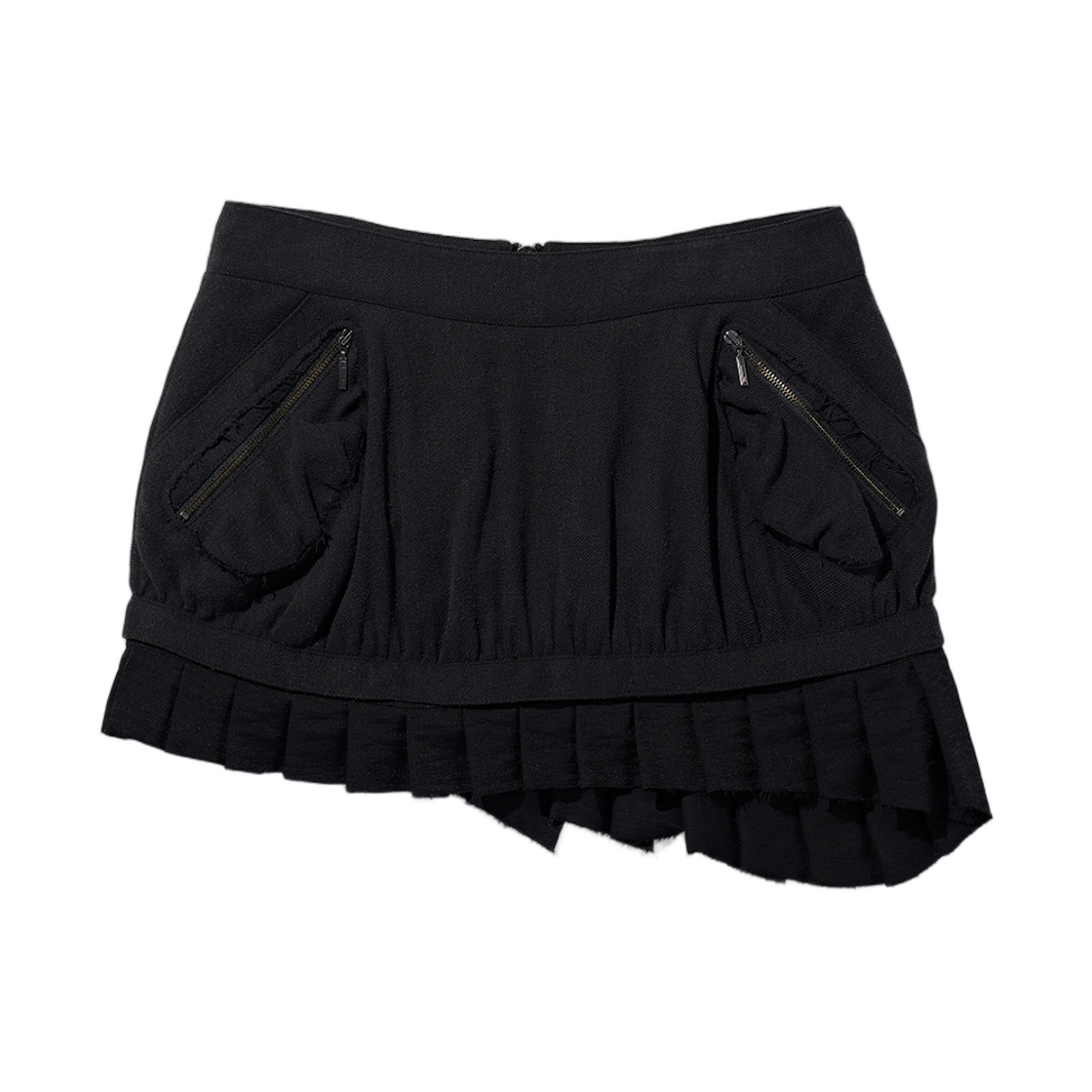 - (W) Mischief Utility Pleated Mini Skirt Black