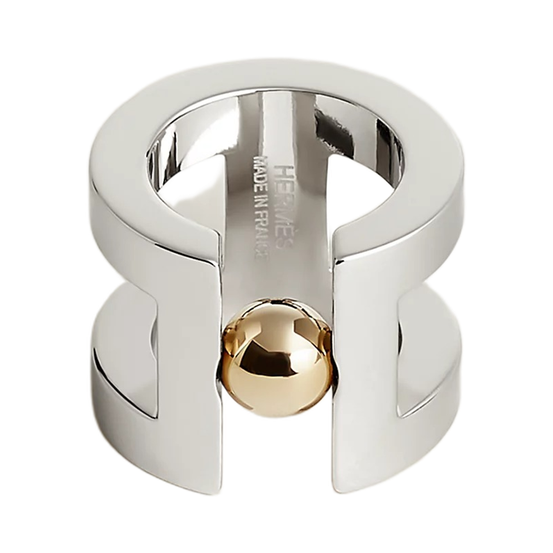 H603924S00 (W) Hermes Mini H Perle Twilly Ring Palladium & Palladie Permabrass