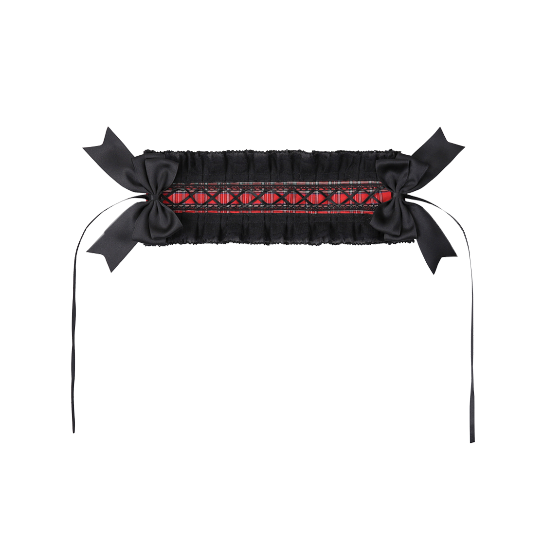 클럿 스튜디오 타탄 레이스 헤드드레스 레드(Clut Studio Tartan Lace Headdress Red) - 1