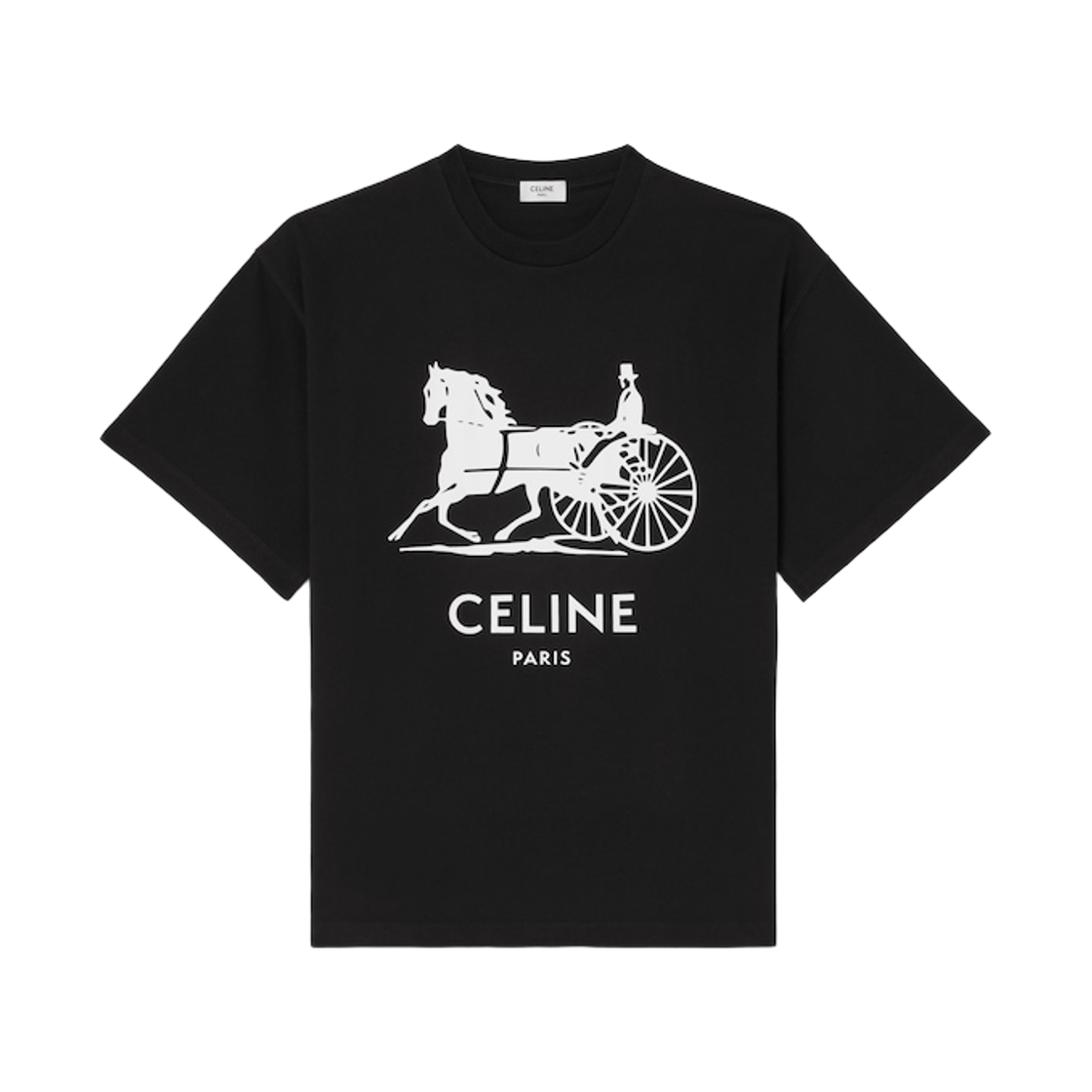 셀린느 코튼 저지 티셔츠 블랙 화이트(Celine Cotton Jersey T-Shirt Black White)