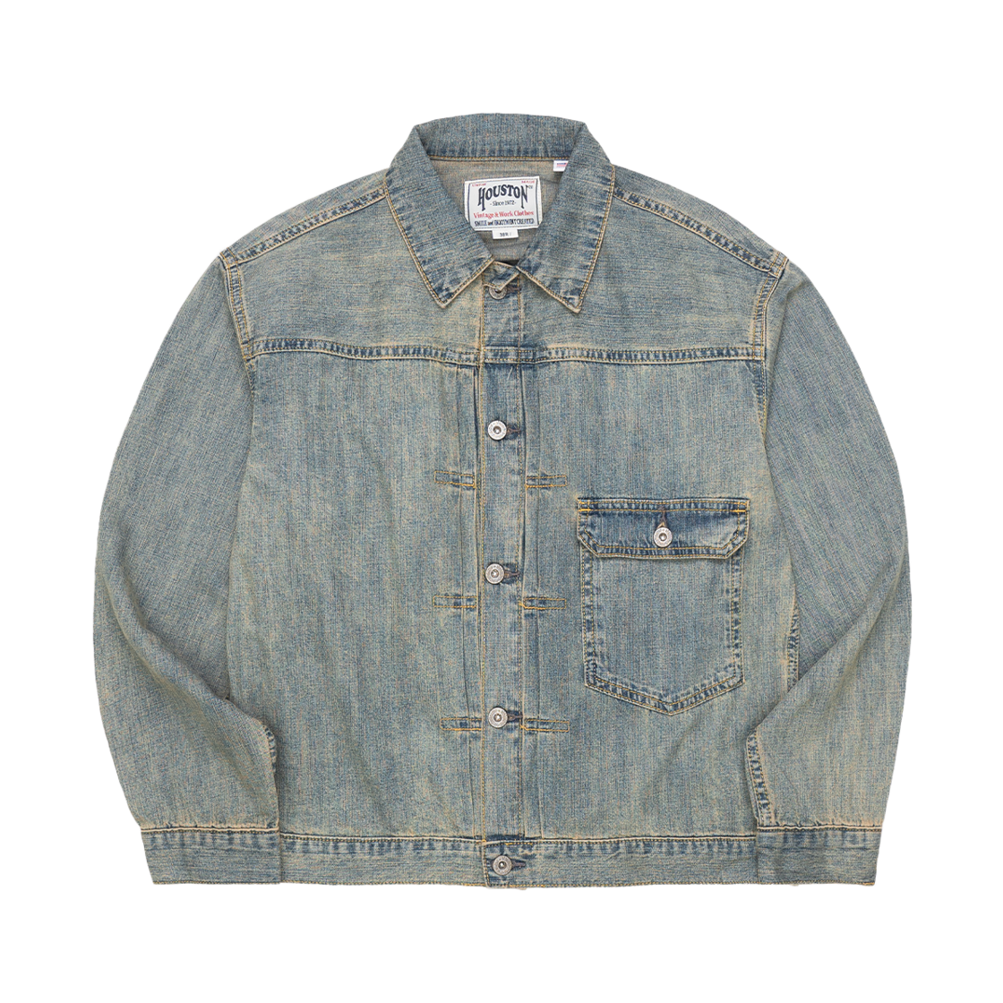 51498BH Houston Japan US Cotton Denim Shirt Jacket Bleach 51498BH