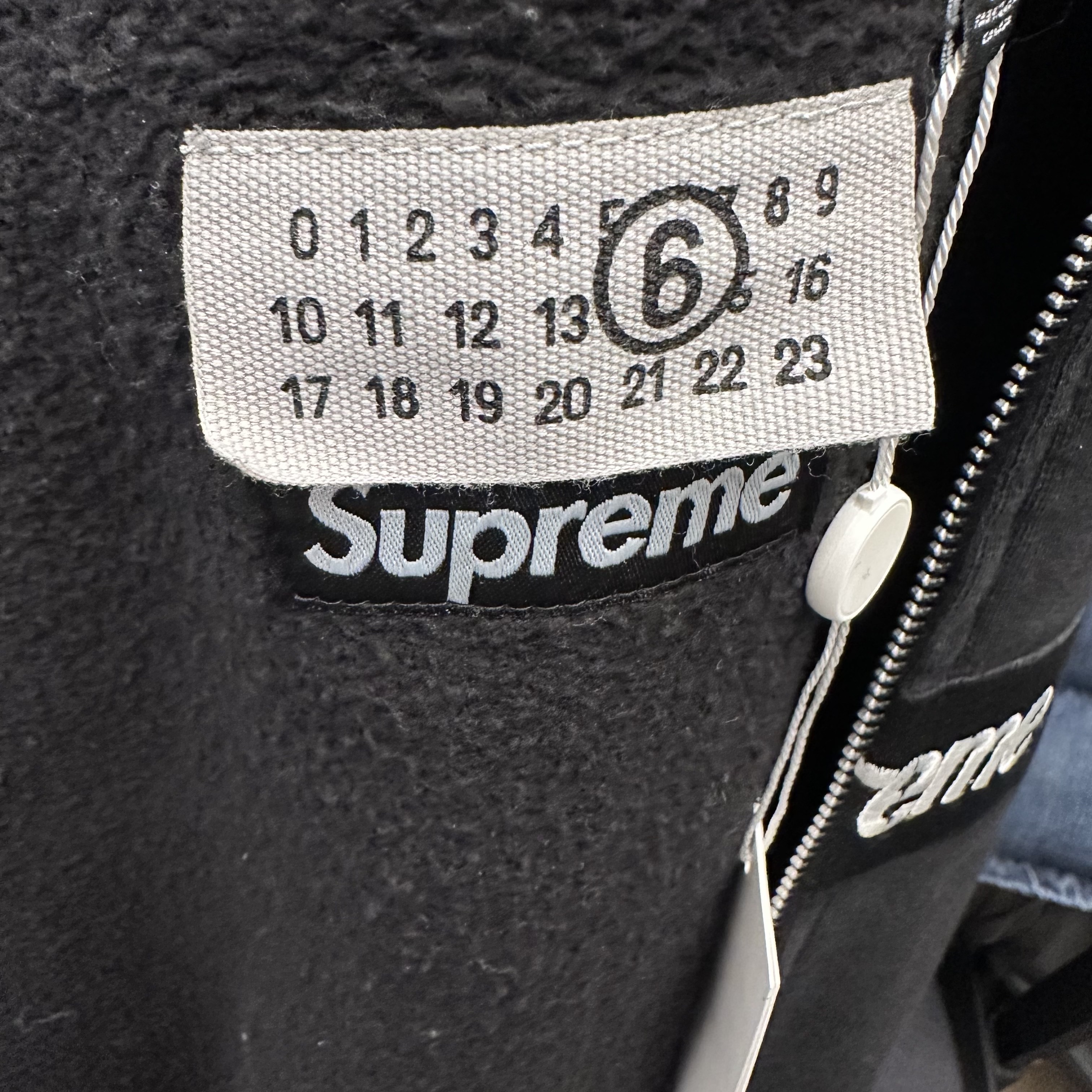 Supreme x MM6 Maison Margiela Box Logo Zip Up Hooded Sweatshirt Black - 26SS 착용 스타일 - 2
