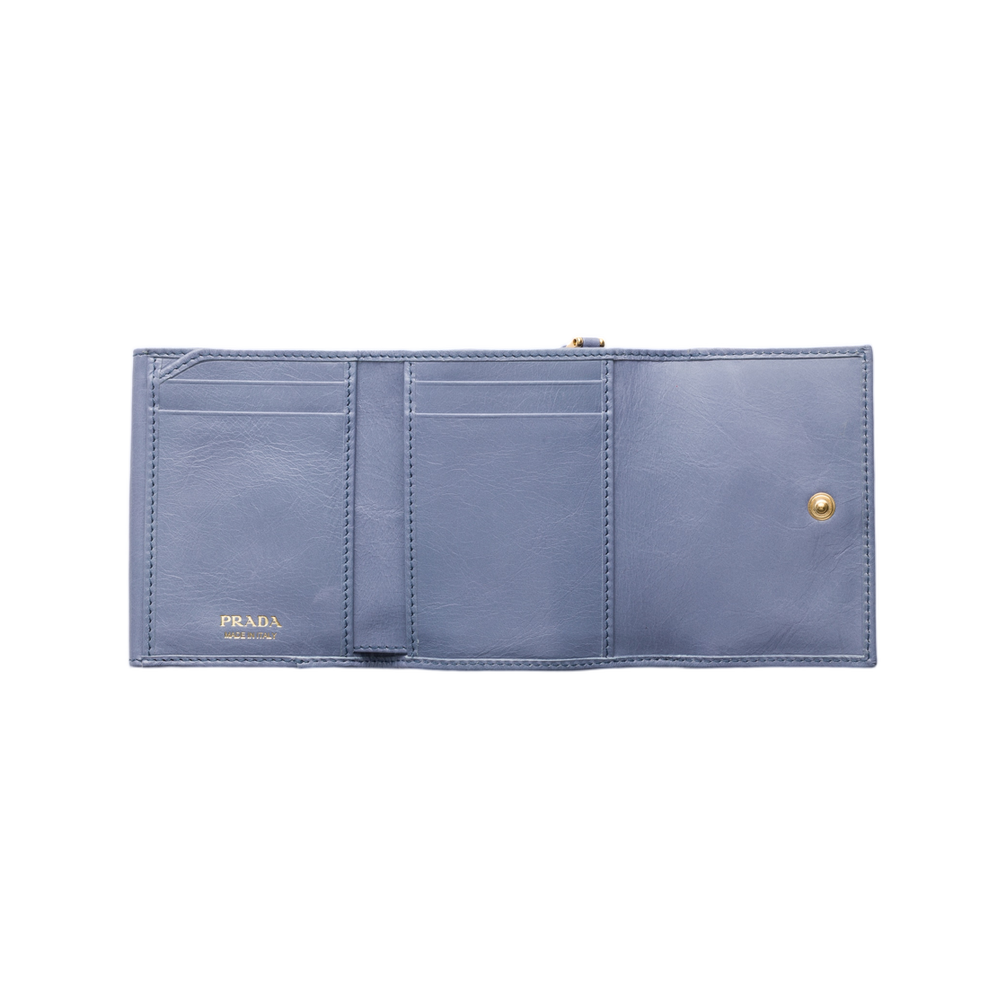 프라다 스몰 레더 월렛 에비에이션 블루(Prada Small Leather Wallet Aviation Blue) - 2