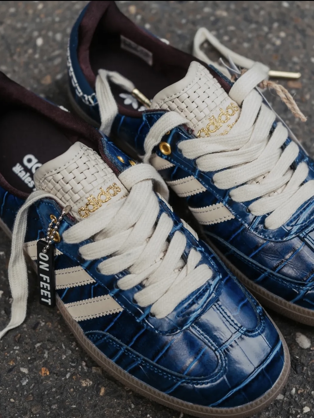 Adidas x Wales Bonner Samba Collegiate Navy Wonder White 착용 스타일 - 1