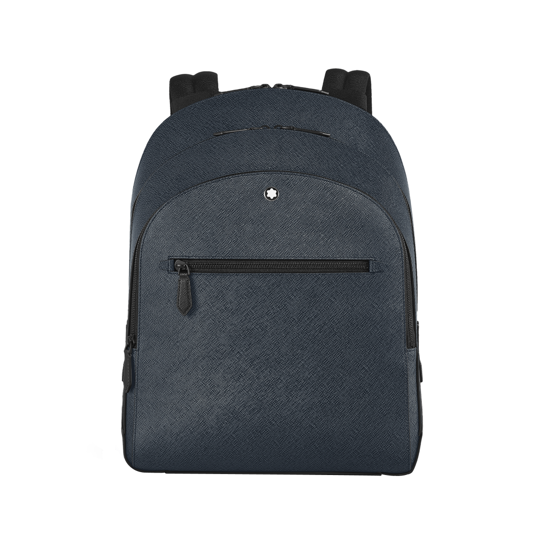 몽블랑 미디움 백팩 3 컴파트먼츠 사토리얼 레더 블루 블랙(Montblanc Medium Backpack with 3 Compartments In Sartorial Leather Blue Black)