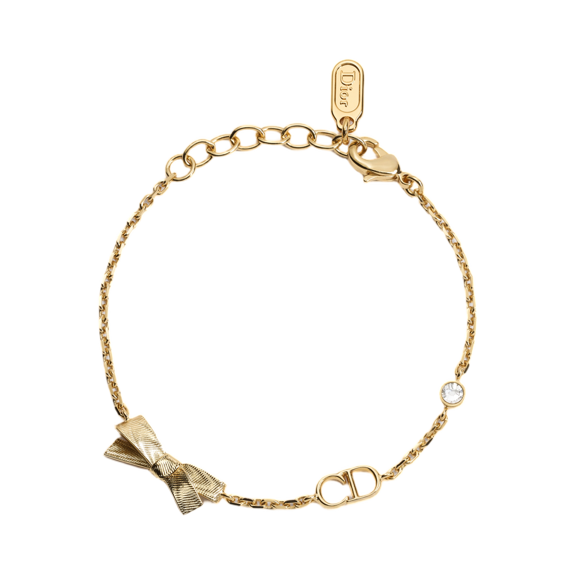 B3335WOMCY-D319 (W) Dior CD Bow Bracelet Metal & Crystal Gold