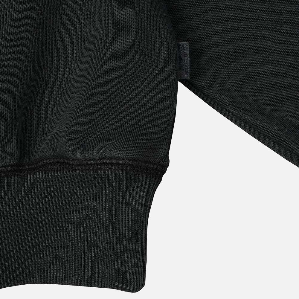 맨하탄 레코즈 스티치 피그먼트 크롭 후디 - 블랙(Manhattan Records Stitch PM Crop Hoodie - Black) - 5