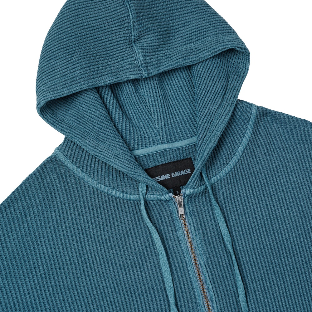 인세인개러지 워시드 와플 후디 - 틸(INSANE GARAGE Washed Waffle Hoodie_Teal) - 3