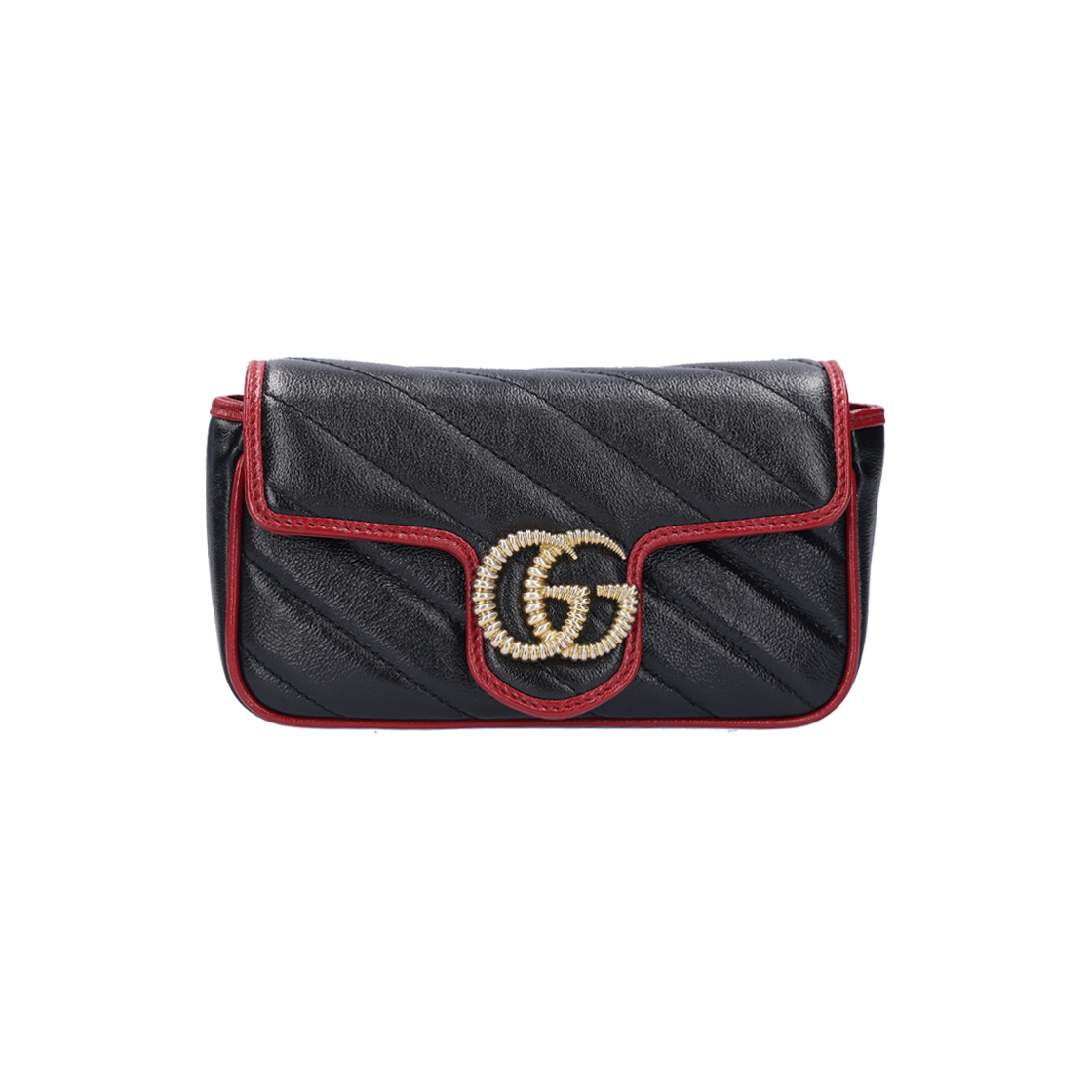 구찌 574969 GG마몽 수퍼 미니백 레더 블랙 레드 | Gucci Vintage | KREAM
