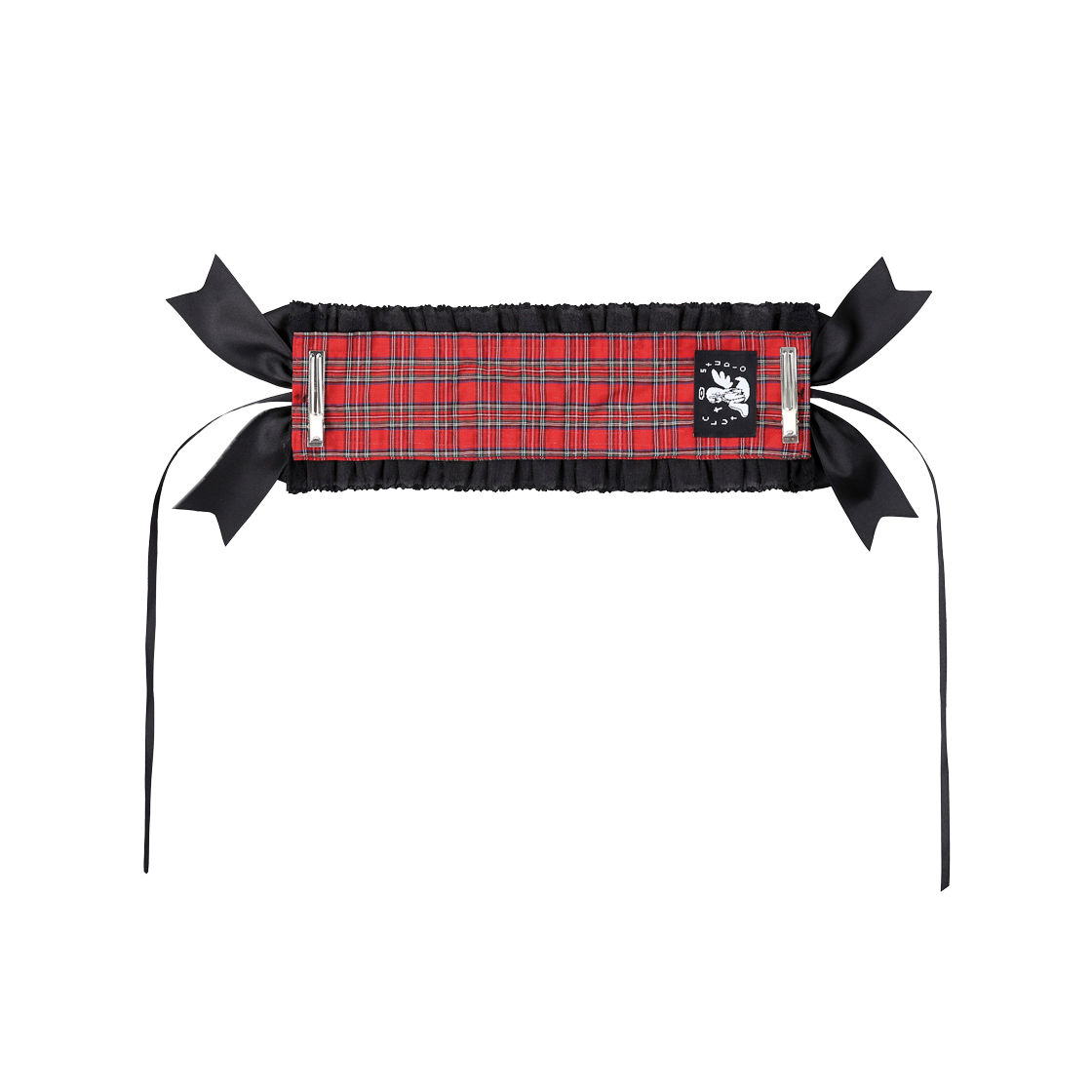 클럿 스튜디오 타탄 레이스 헤드드레스 레드(Clut Studio Tartan Lace Headdress Red) - 2