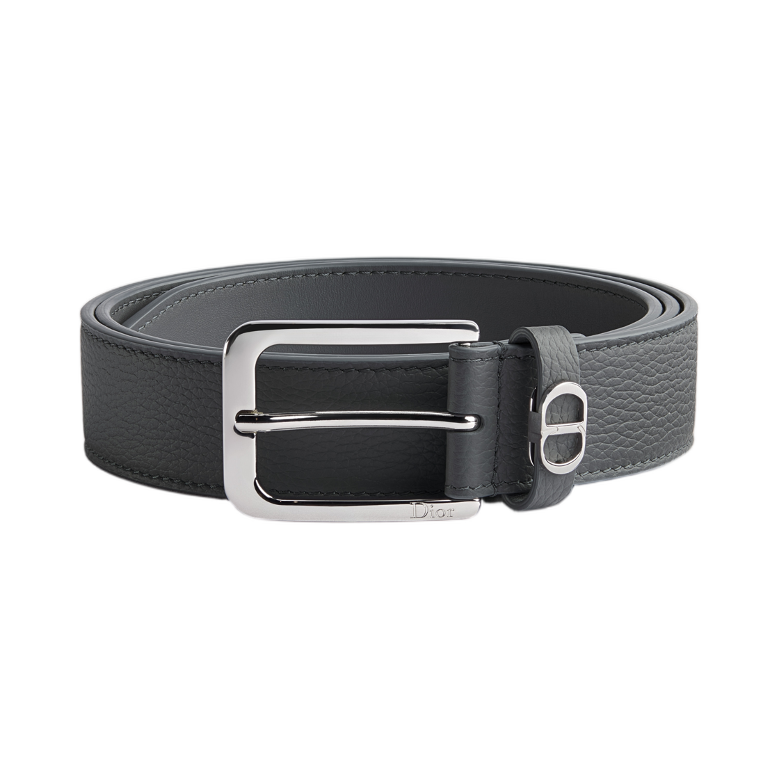 4561PLIDC-H08G Dior CD Icon Belt Grained Calfskin 33 mm Gris Flanelle