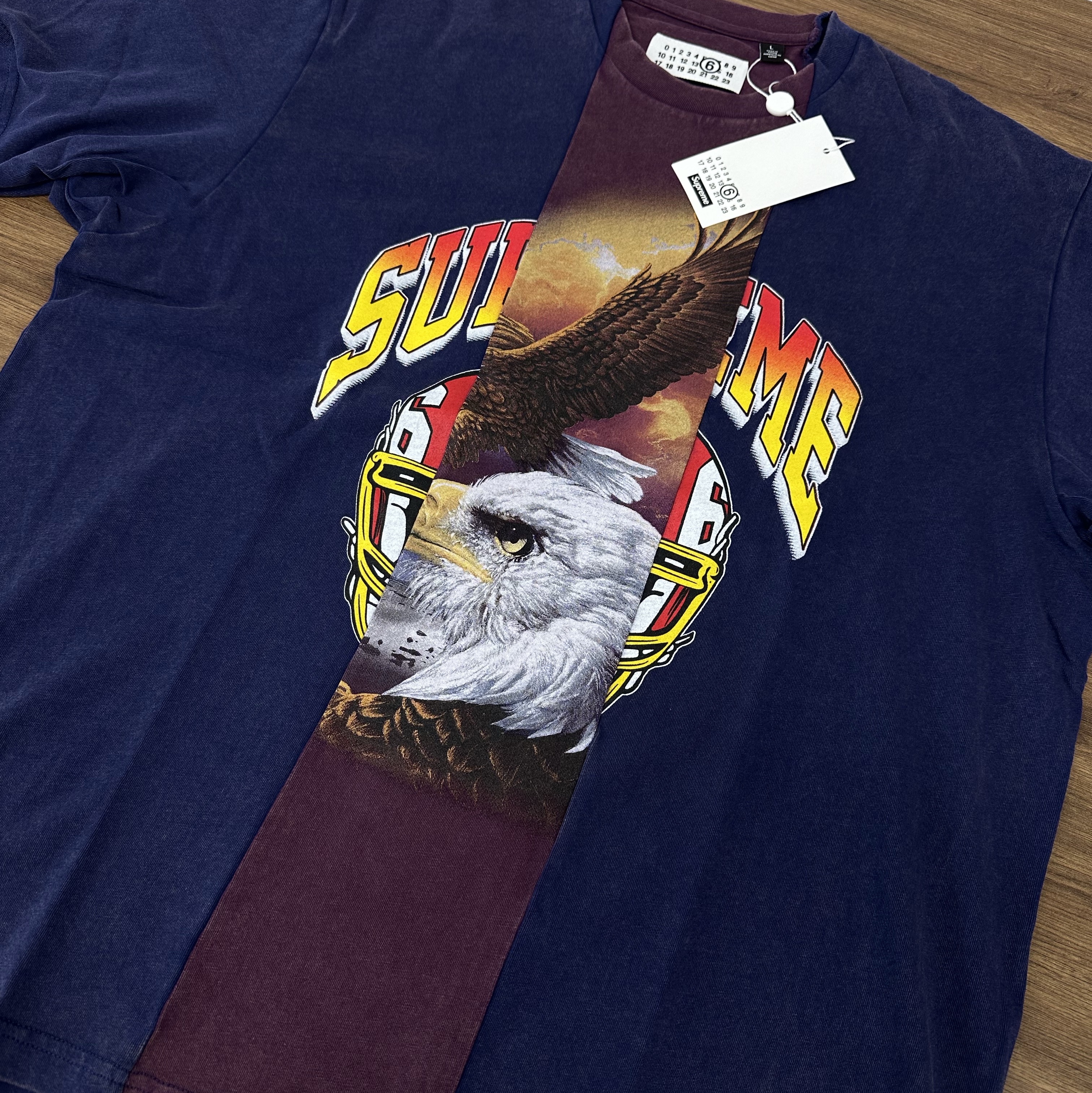 Supreme x MM6 Maison Margiela Split S/S Top Navy - 26SS 착용 스타일 - 4
