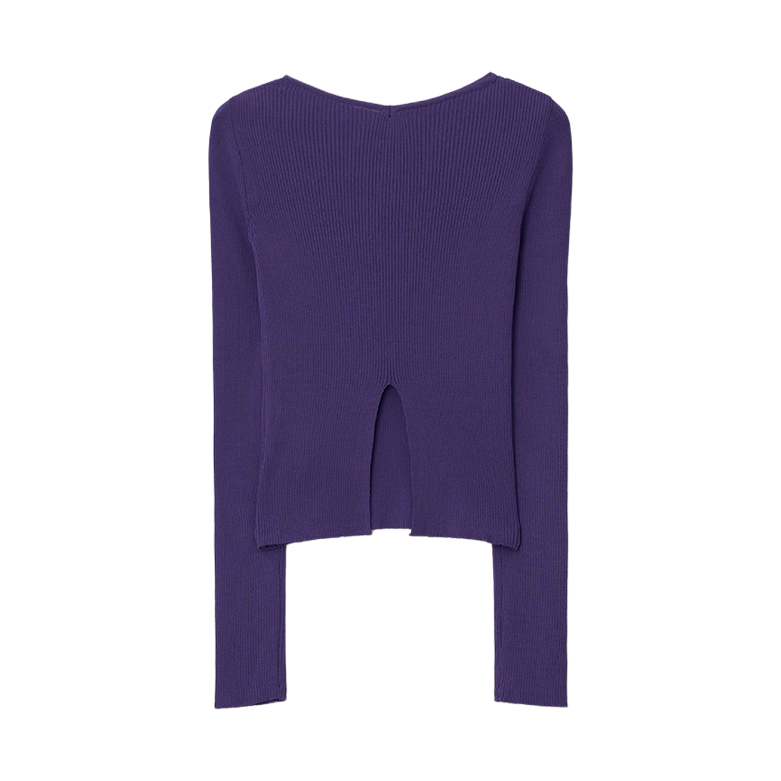 뮈르뮈르 르투 슬림브이 골지 백슬릿 니트 그레이프(Murmure Retu Slim V-Ribbed Back-Slit Knit Grape) - 2