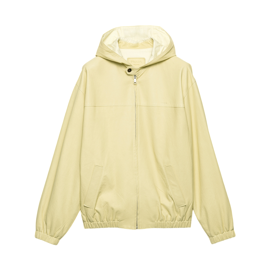 (W) 프라다 후드 나파 레더 자켓 바닐라((W) Prada Hooded Nappa Leather Jacket Vanilla) - 1
