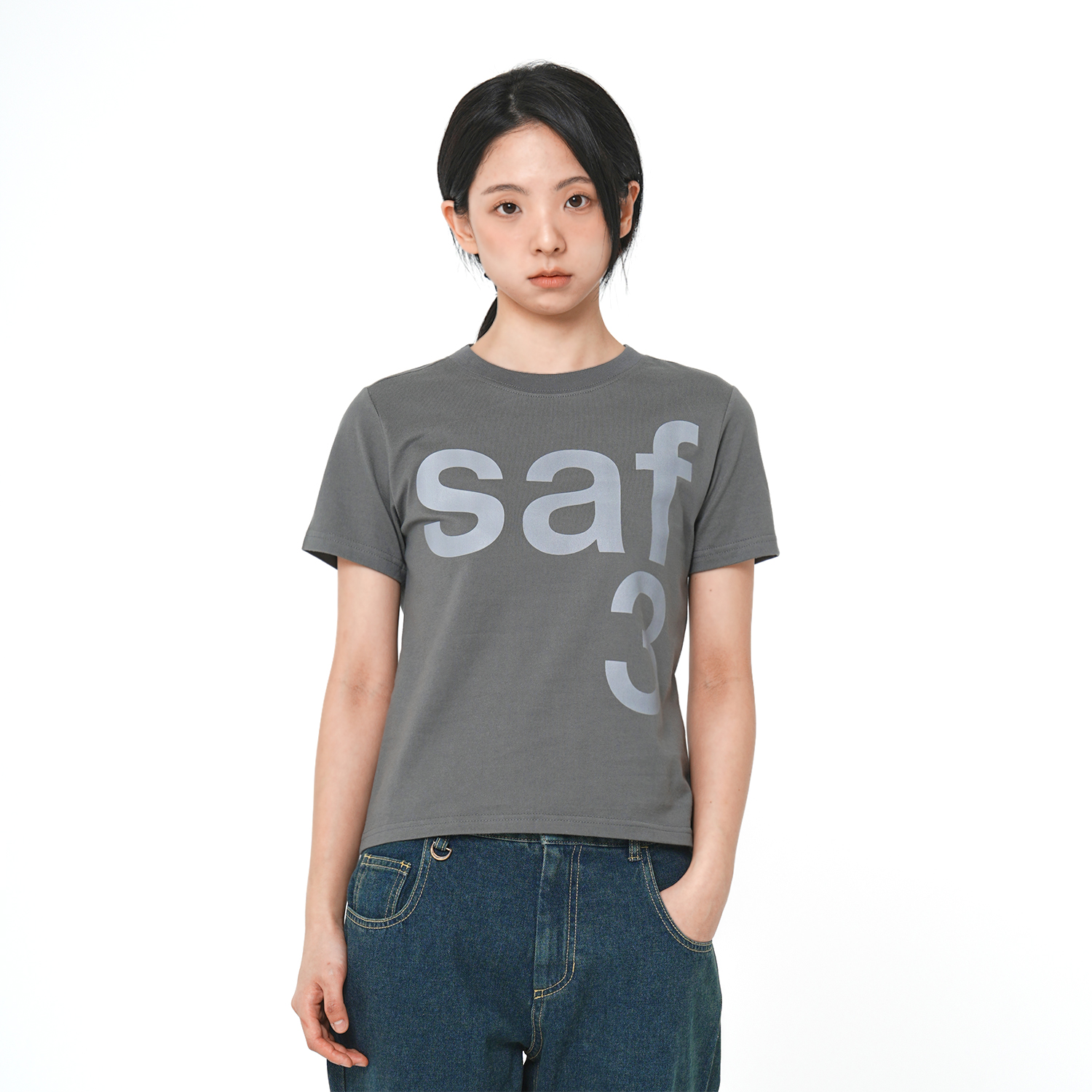 [KREAM 단독] 사파리스팟 1/2 베이직 사파리 티셔츠 차콜([KREAM 단독] Safarispot 1/2 Basic Safari T-Shirt Charcoal) - 2