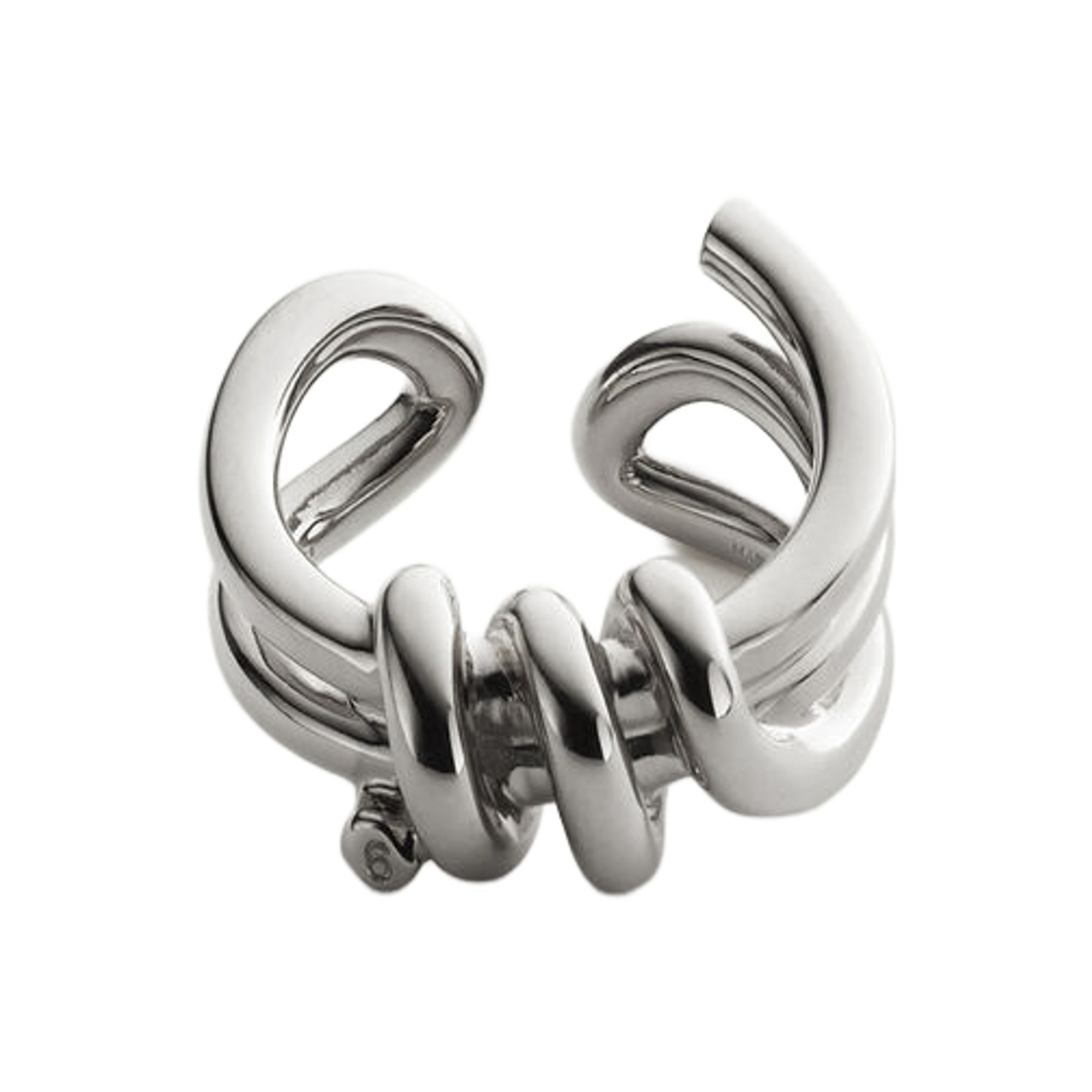SM6UQ0112P8858951 MM6 Maison Margiela Knotted Ring Polished Palladio