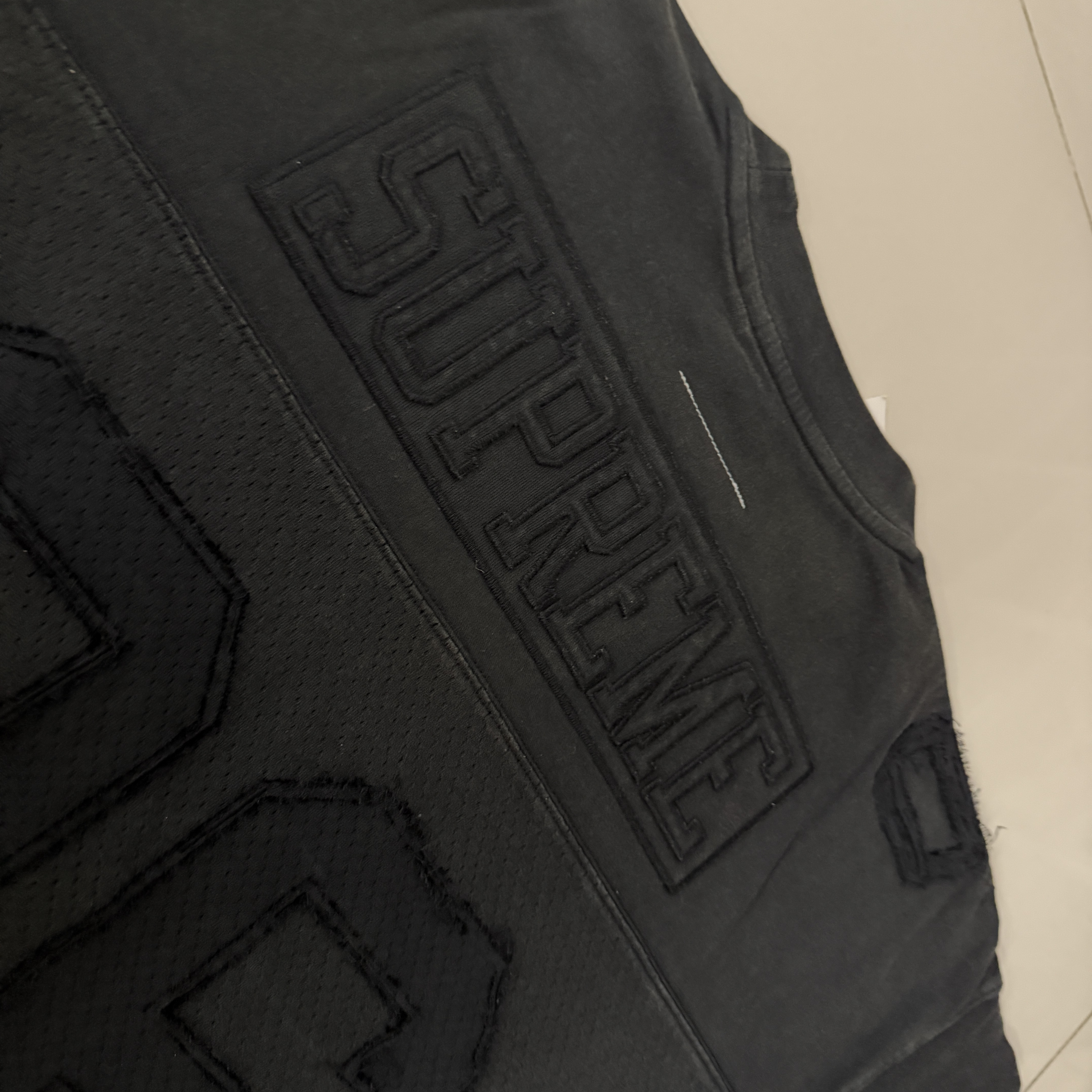 Supreme x MM6 Maison Margiela Cotton Football Jersey Black - 26SS 착용 스타일 - 3
