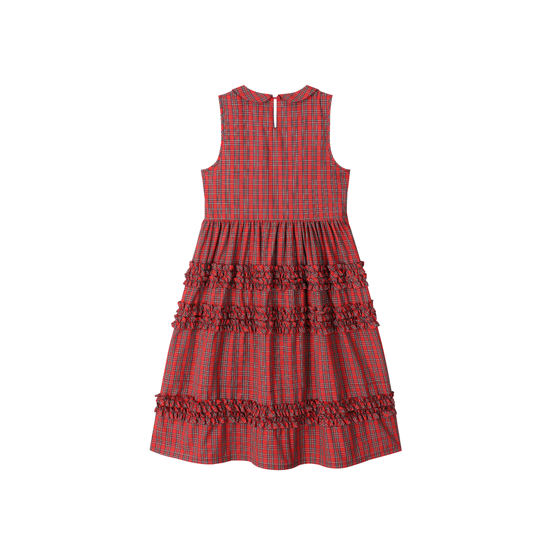 클럿 스튜디오 타탄 프릴 드레스 레드(Clut Studio Tartan Frill Dress Red) - 2