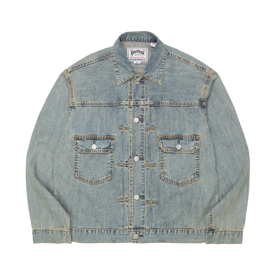 51584BH Houston Japan U.S. Cotton Type2 Denim Shirt Jacket Bleach 51584