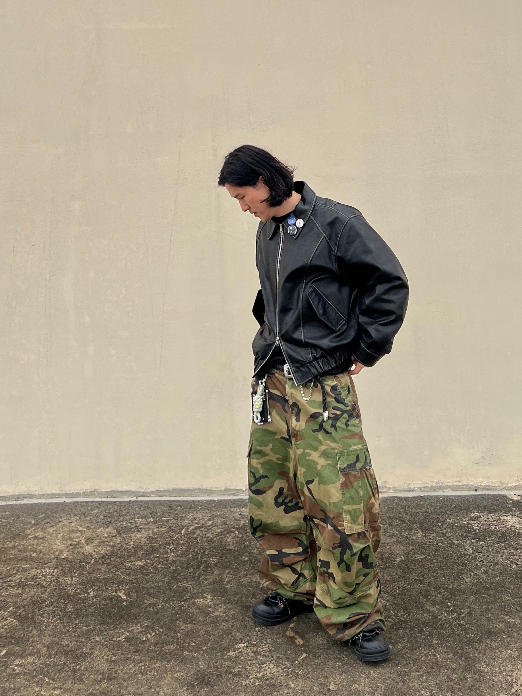 Safarispot Basic Safari Keyring Card Wallet Black, NOD Stone Washed Cargo Pants Camo 착용 스타일 - 4