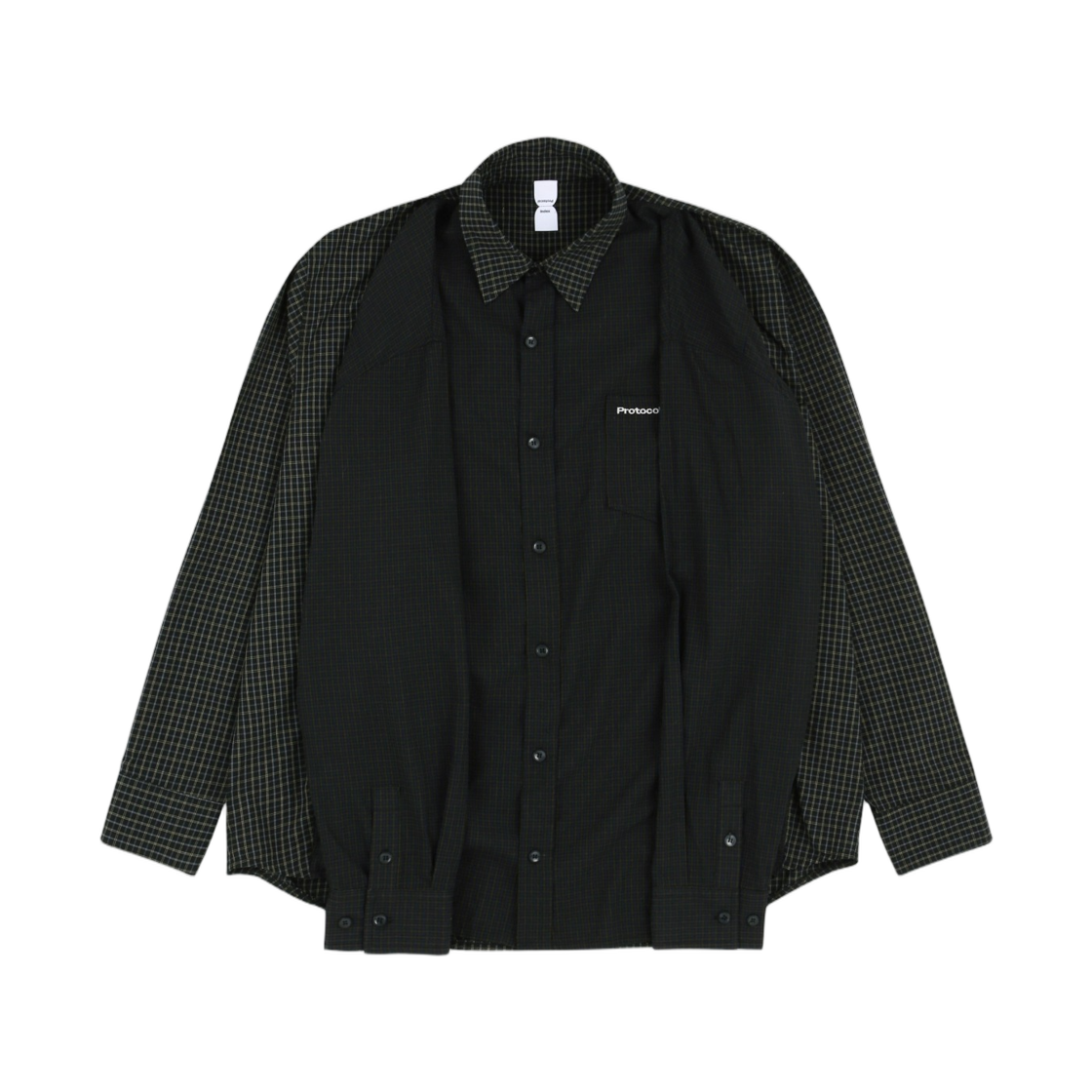 프로토콜 인덱스 포 핸즈 체크 셔츠 블랙(Protocol Index Four Hands Check Shirt Black) - 1