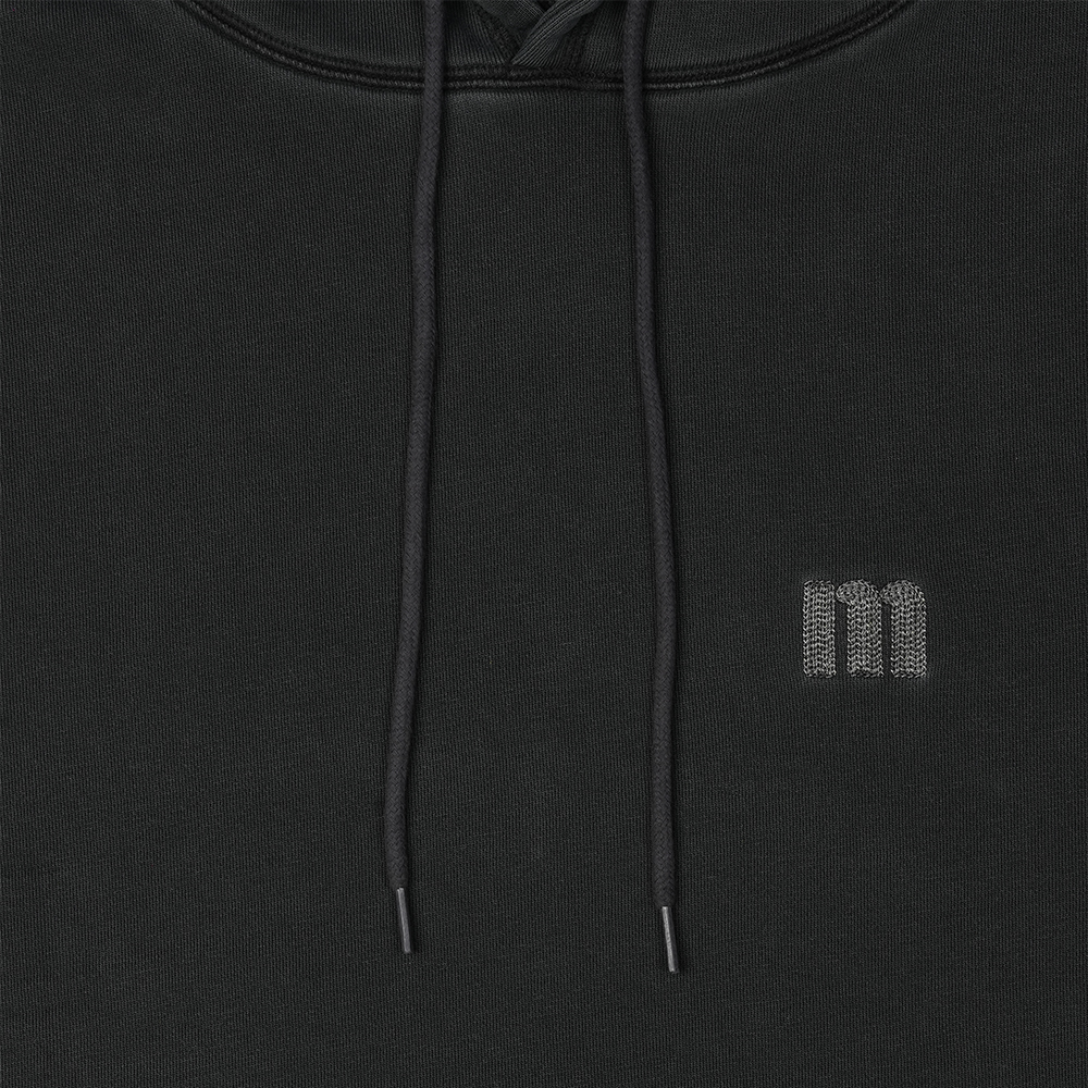 맨하탄 레코즈 스티치 피그먼트 크롭 후디 - 블랙(Manhattan Records Stitch PM Crop Hoodie - Black) - 4