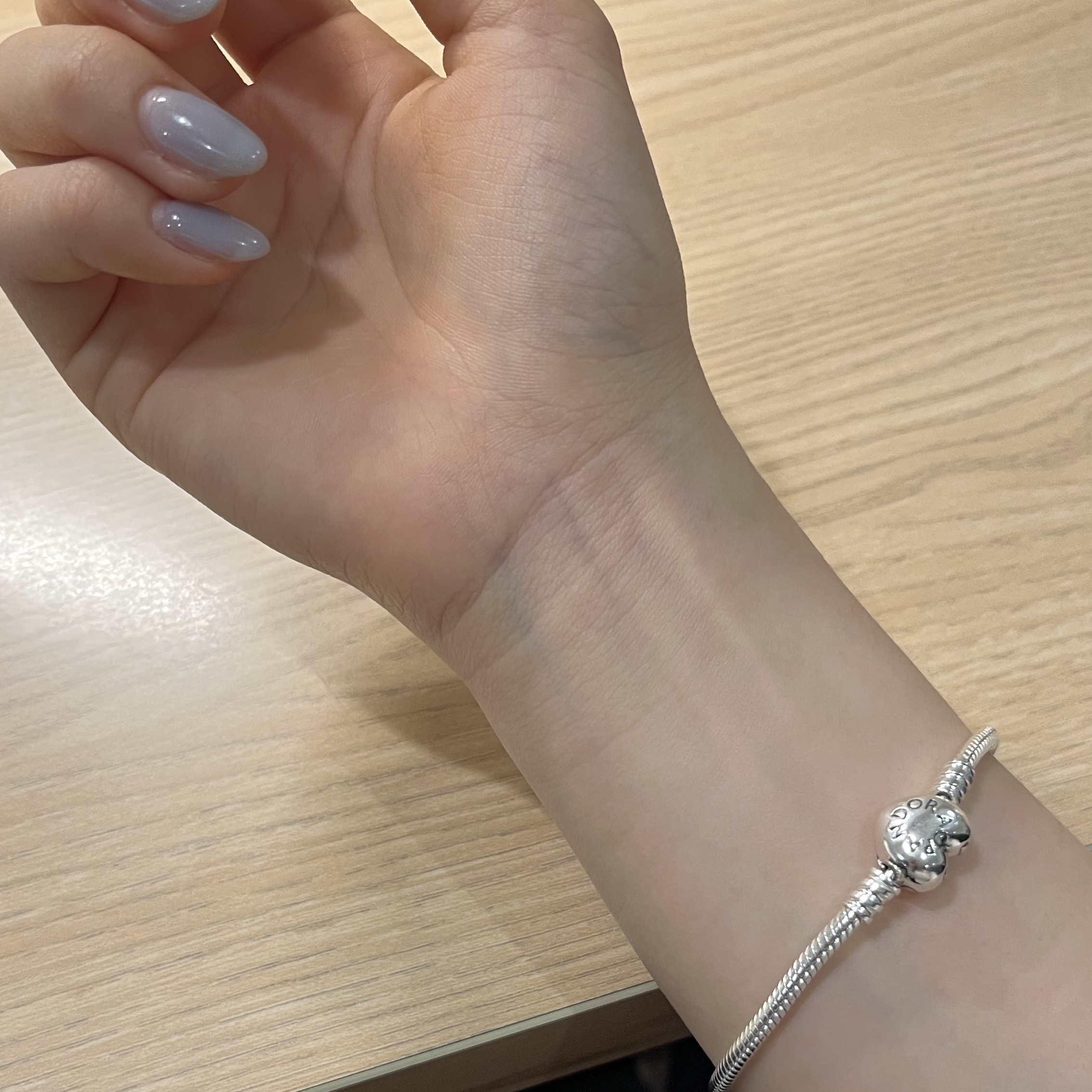 (W) Pandora Heart Shaped Clasp Bracelet Sterling Silver 착용 스타일