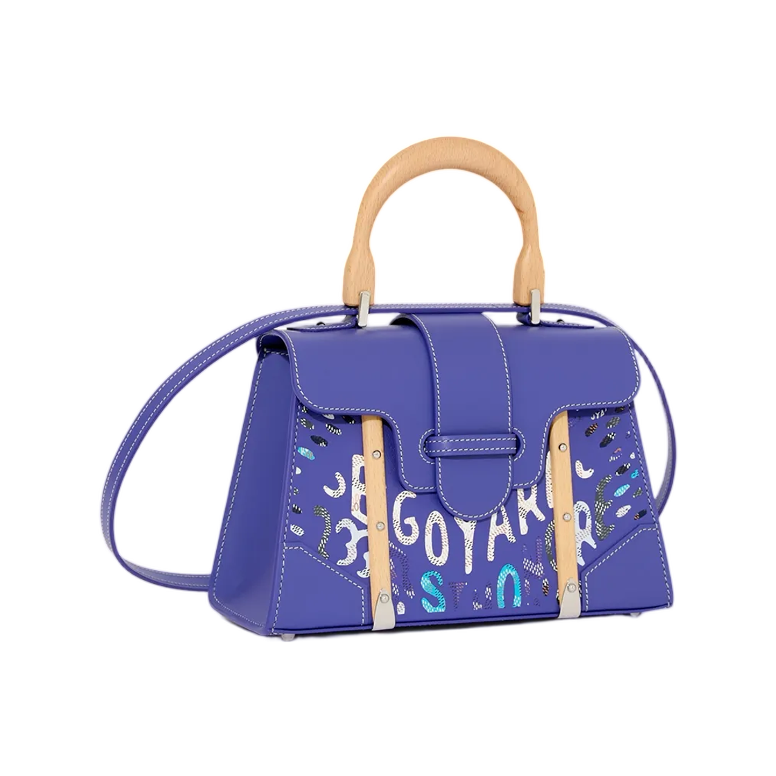 고야드 사이공 미니 스트럭쳐 백 마케트리 블루베리 퍼플(Goyard Saigon Mini Structured Bag Marquetry Blueberry Purple) - 1