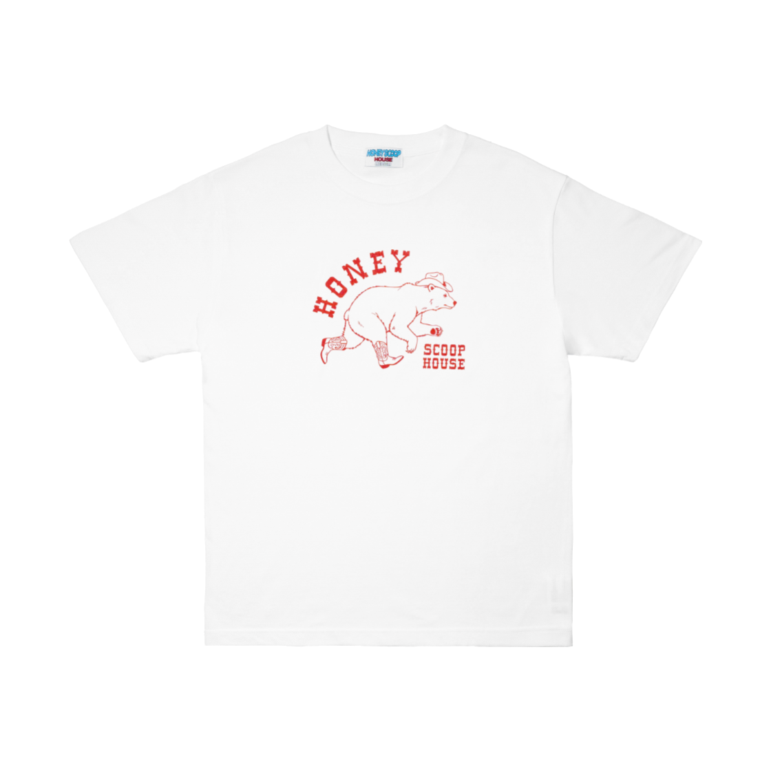 허니스쿱하우스 웨스턴 베어 티 화이트(Honey Scoop House Western Bear Tee White)