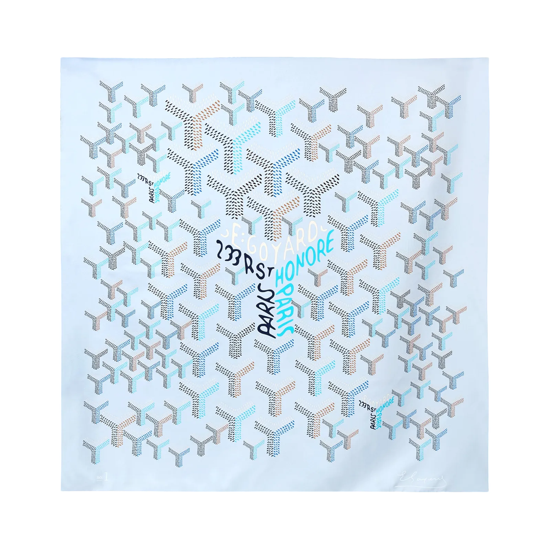 고야드 스카프 N°1 마케트리 폴라 블루(Goyard Scarf N°1 Marquetry Polar Blue) - 1