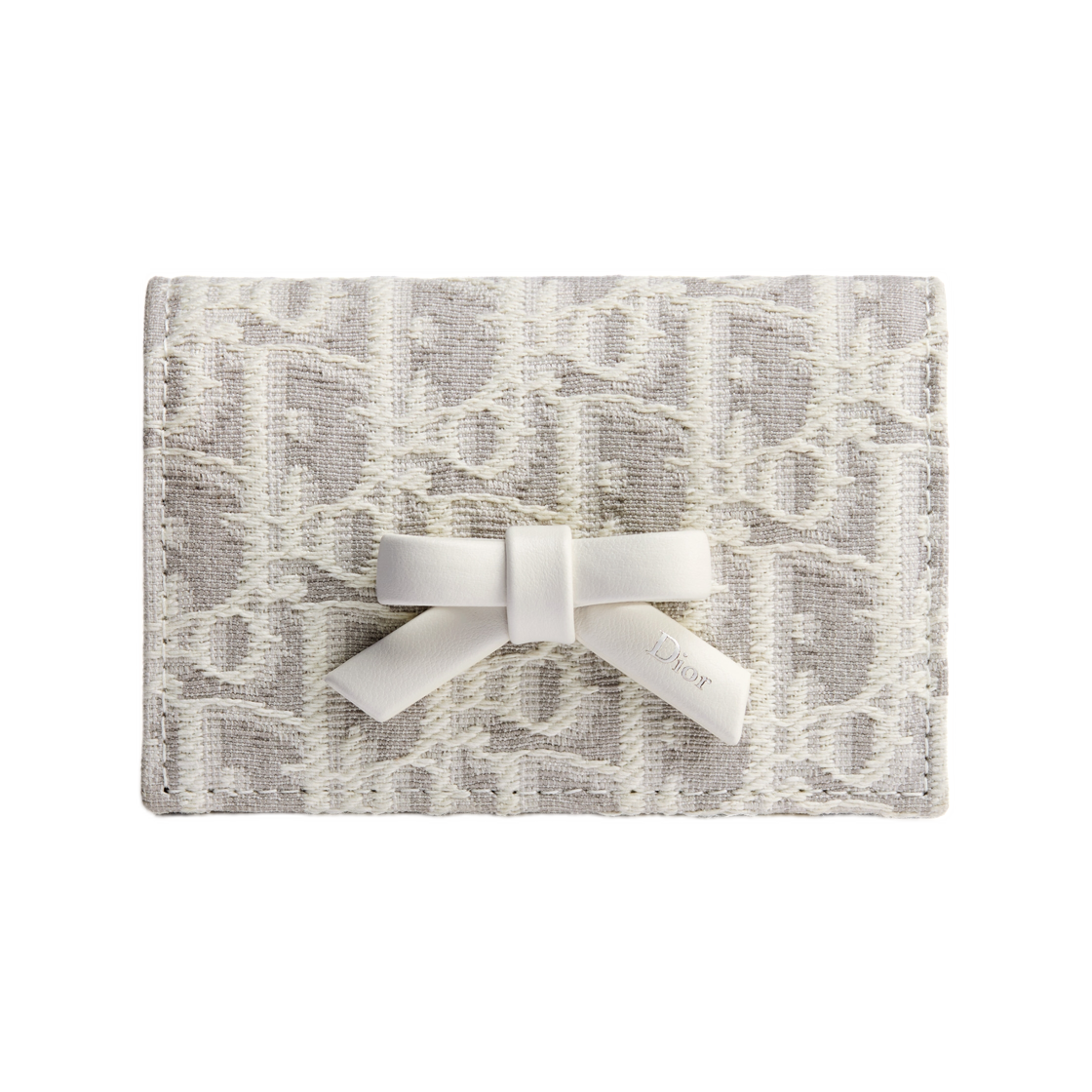 S2508PUQY-M074 Dior Oblique Glycine Bow Wallet Dior Oblique Jacquard Latte Grey