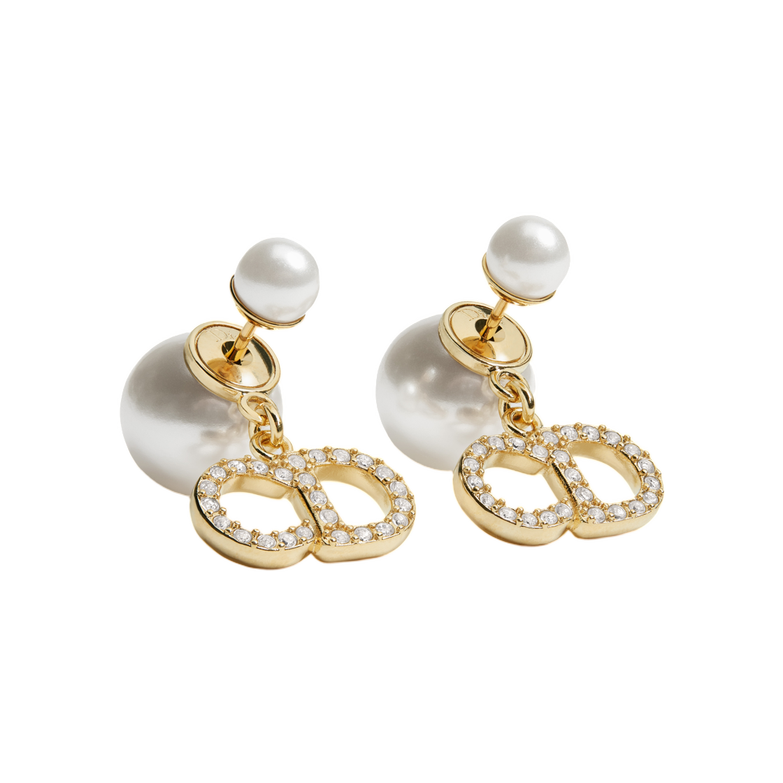 E4717WOMCY-D319 (W) Dior Tribales Earrings Metal White Resin Pearl Crystal Gold White