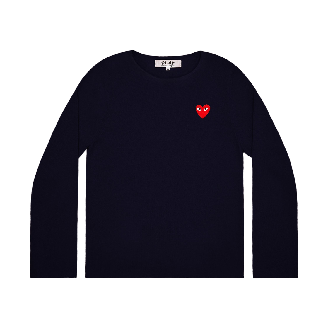 AZ-N067-051-2 (W) Play Comme des Garcons Red Heart Crew Neck Sweater Navy