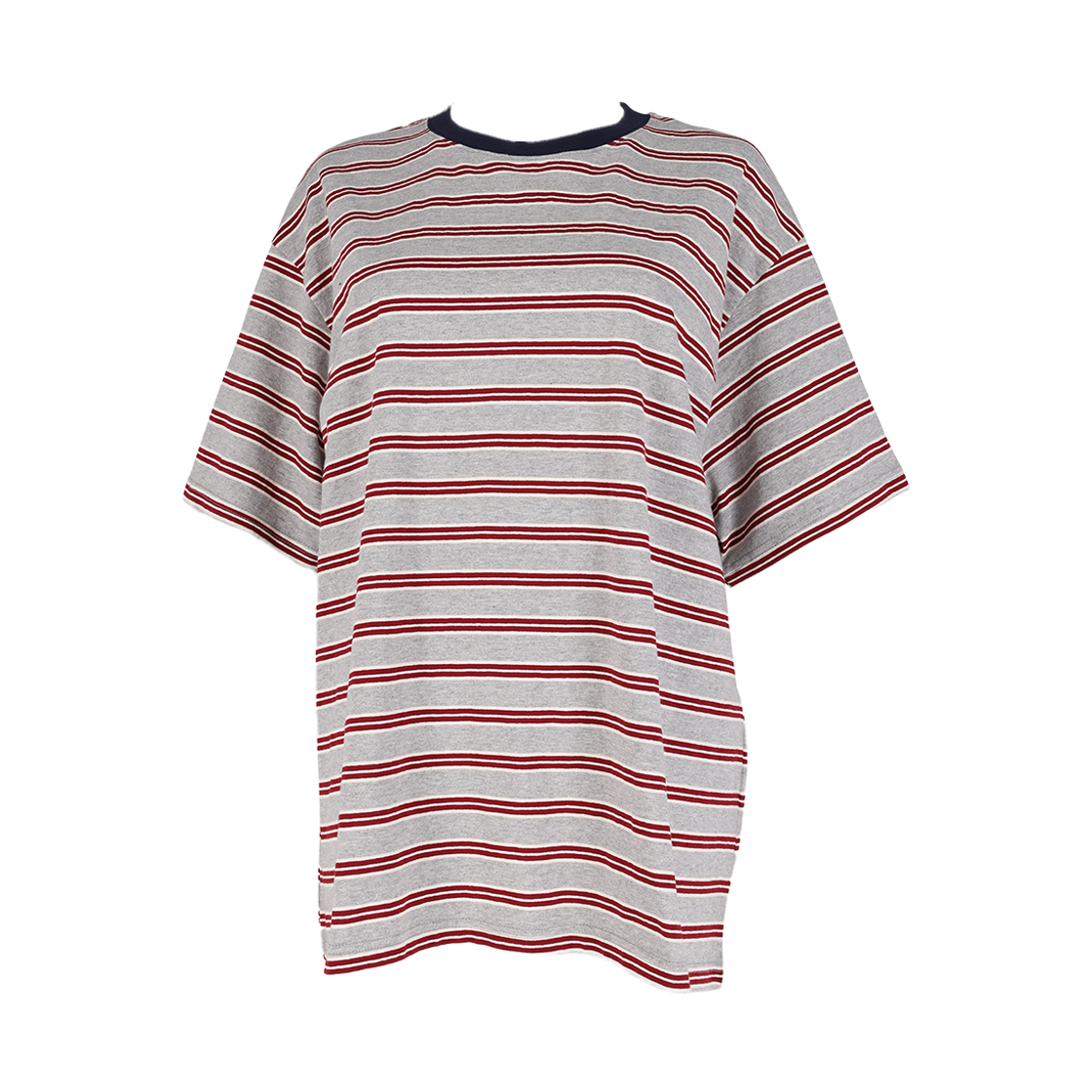 사유 스트라이프 비스킷 반팔 티 그레이(sayuu Striped Biscuit Short-sleeve T-shirt gray)
