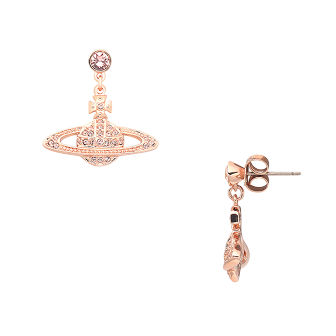 62020025 G120 [20% 쿠폰] (W) Vivienne Westwood Mini Bas Relief Drop Earrings Pink Gold