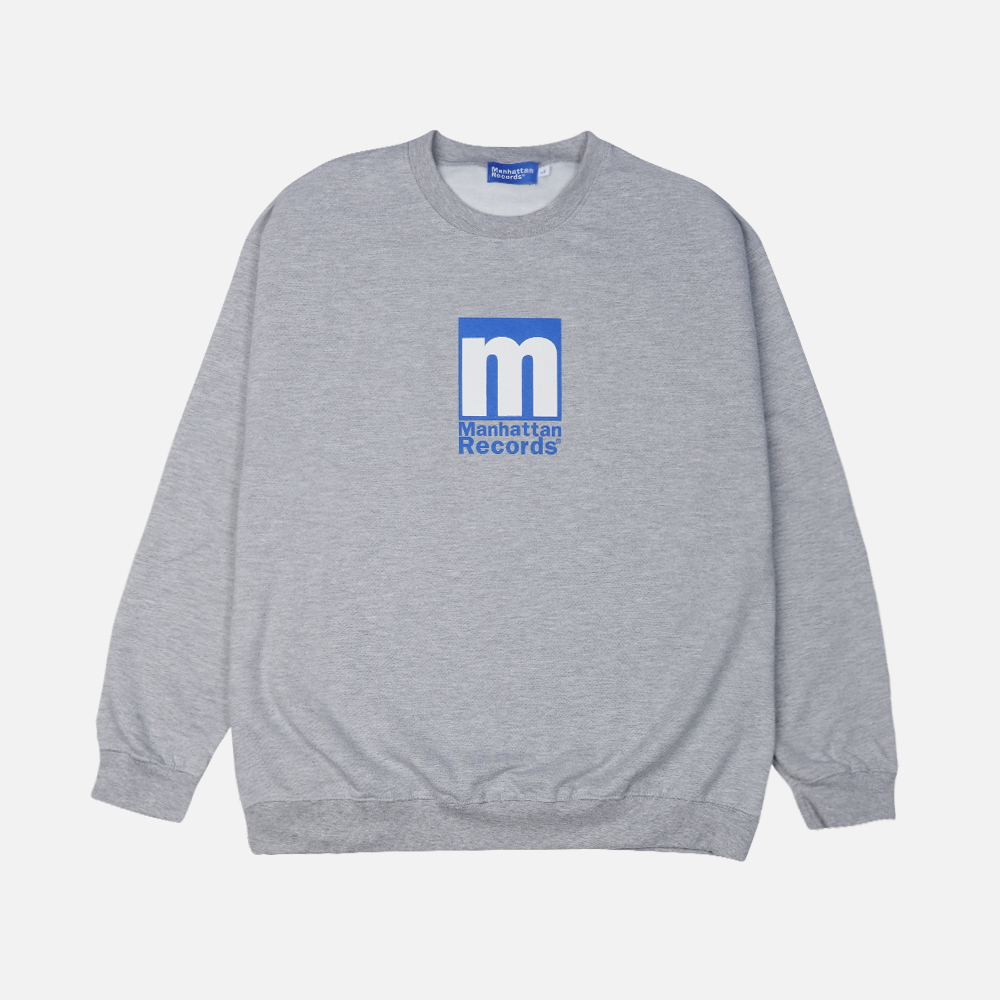 맨하탄 레코즈 박스 로고 크루넥 - 그레이(Manhattan Records Box Logo Crew Neck - Grey) - 2