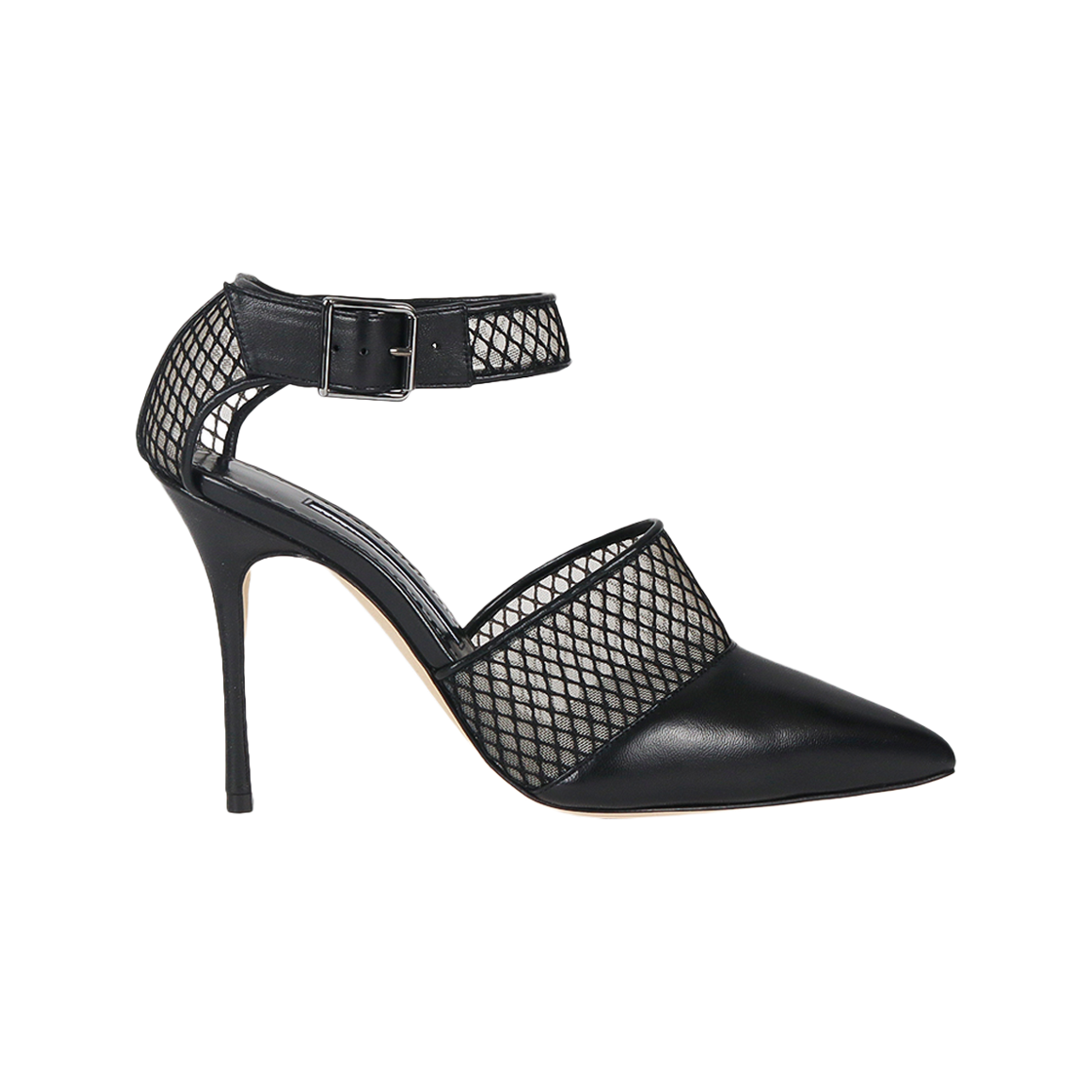 424 1851 0001 105 [15% 쿠폰] (W) Manolo Blahnik Nappa Leather Ankle Strap Pumps Black