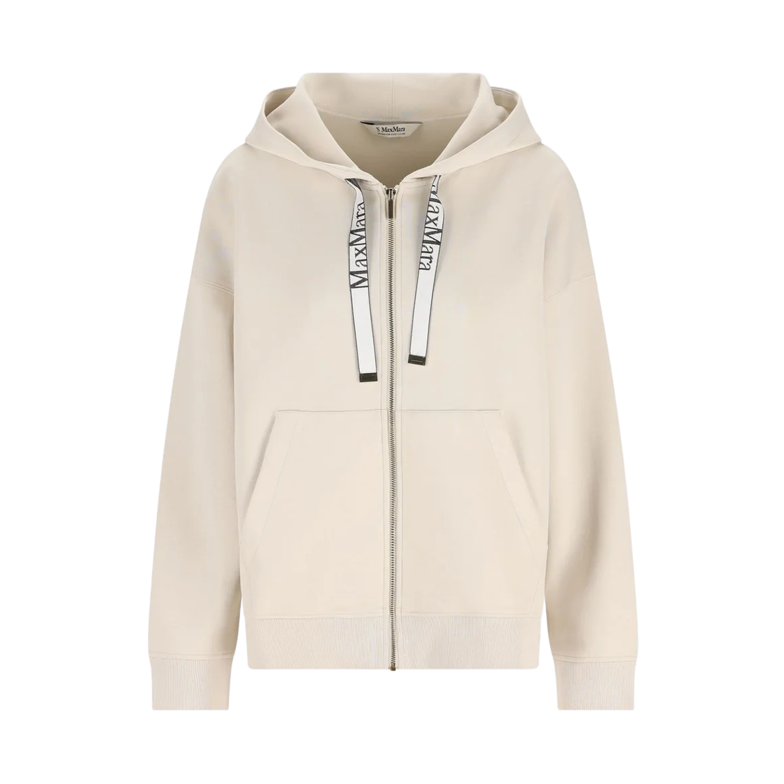 (W) S 막스마라 주르 코튼 지퍼 후드 베이지((W) S Max Mara Jour Cotton Zip Hoodie Beige) - 1