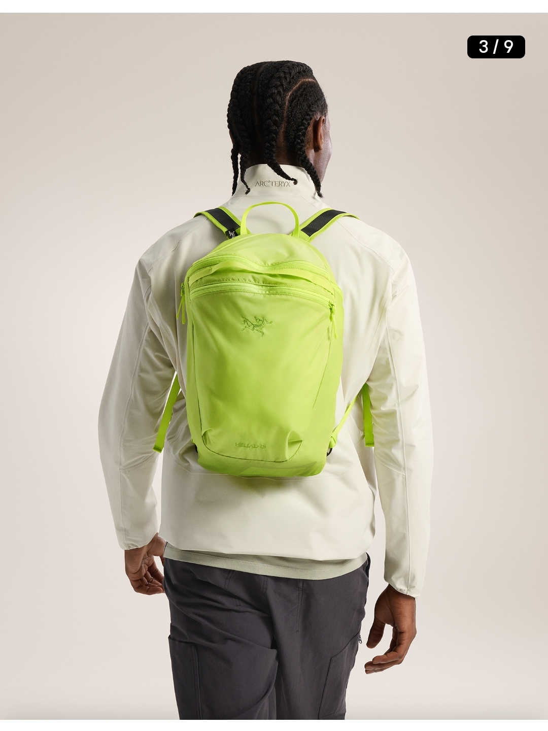Arc'teryx Heliad 15 Backpack Black, Arc'teryx Heliad 15 Backpack Mantis 착용 스타일 - 2