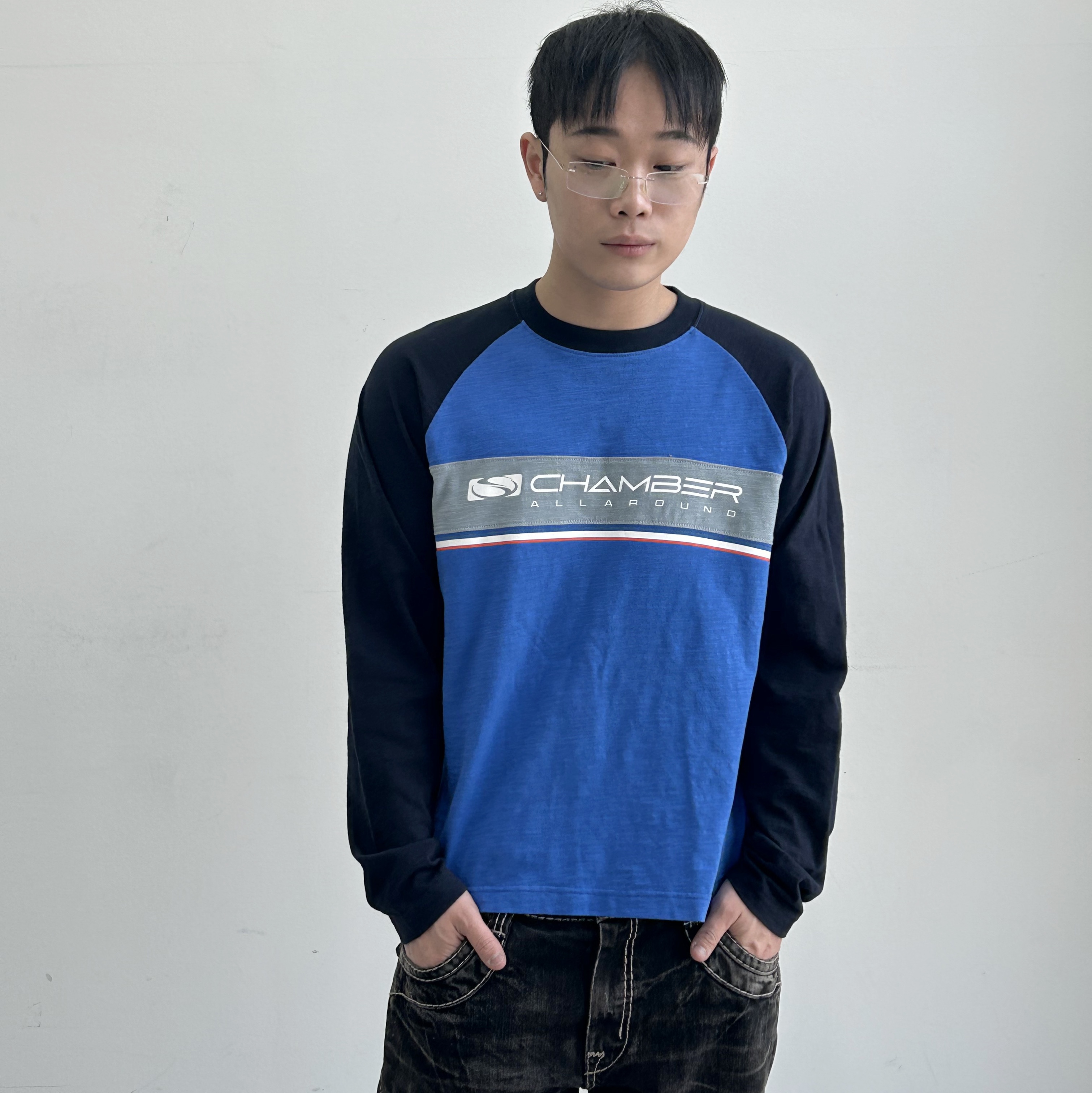 SPORT CHAMBER SC Node T-shirt BLUE 착용 스타일 - 3