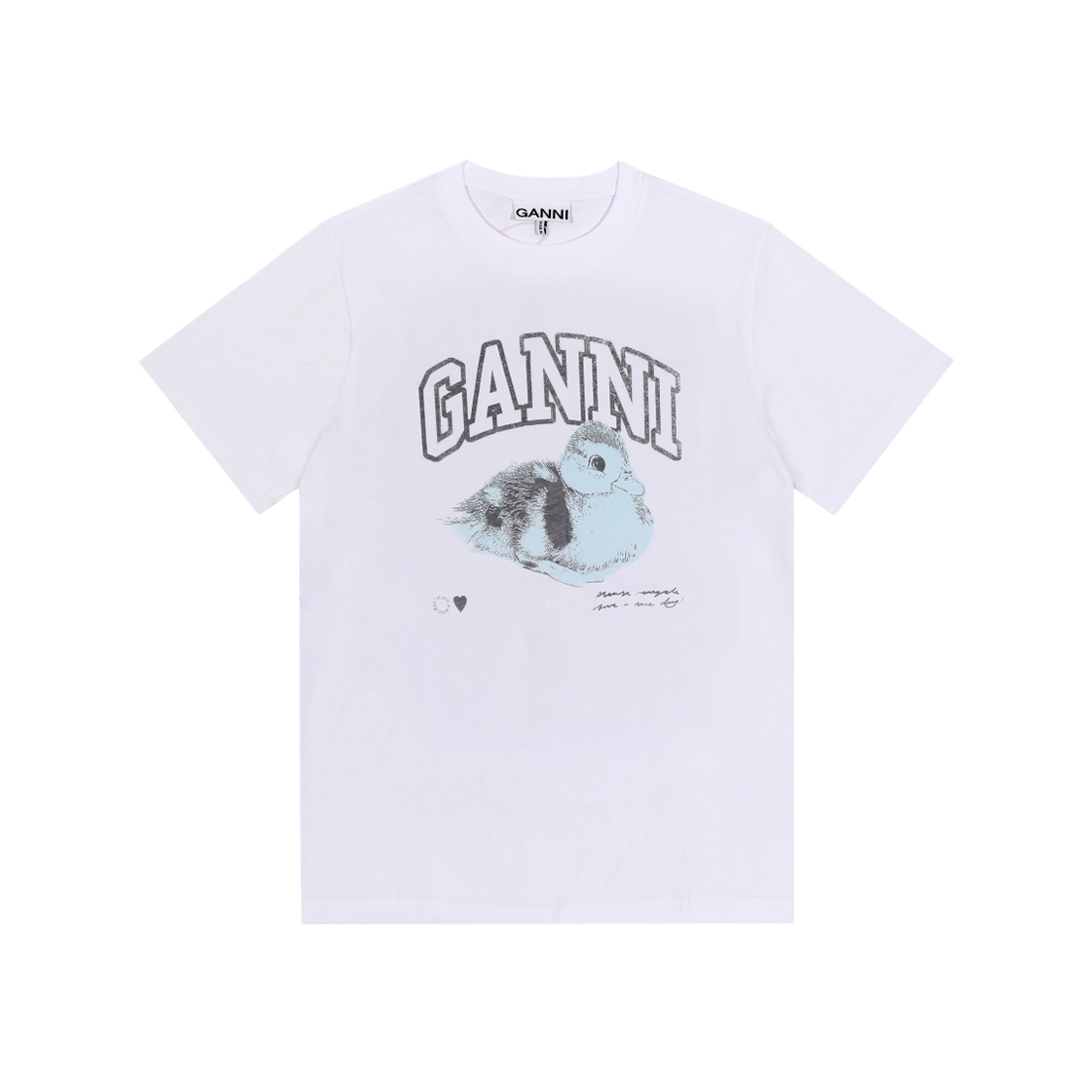 [20% 쿠폰] 가니 베이직 저지 더키 릴렉스드 티셔츠 브라이트 화이트([20% 쿠폰] Ganni Basic Jersey Duckie Relaxed T-Shirt Bright White) - 1