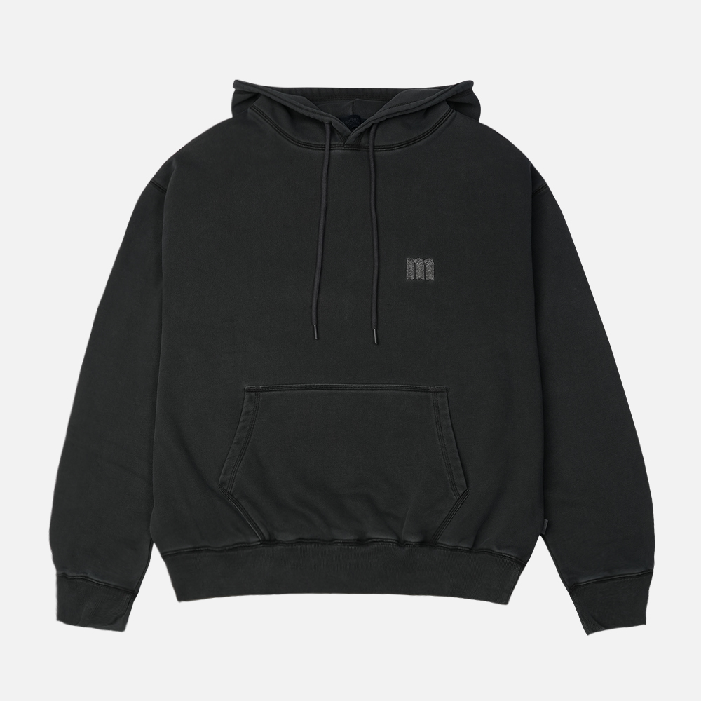 맨하탄 레코즈 스티치 피그먼트 크롭 후디 - 블랙(Manhattan Records Stitch PM Crop Hoodie - Black) - 2
