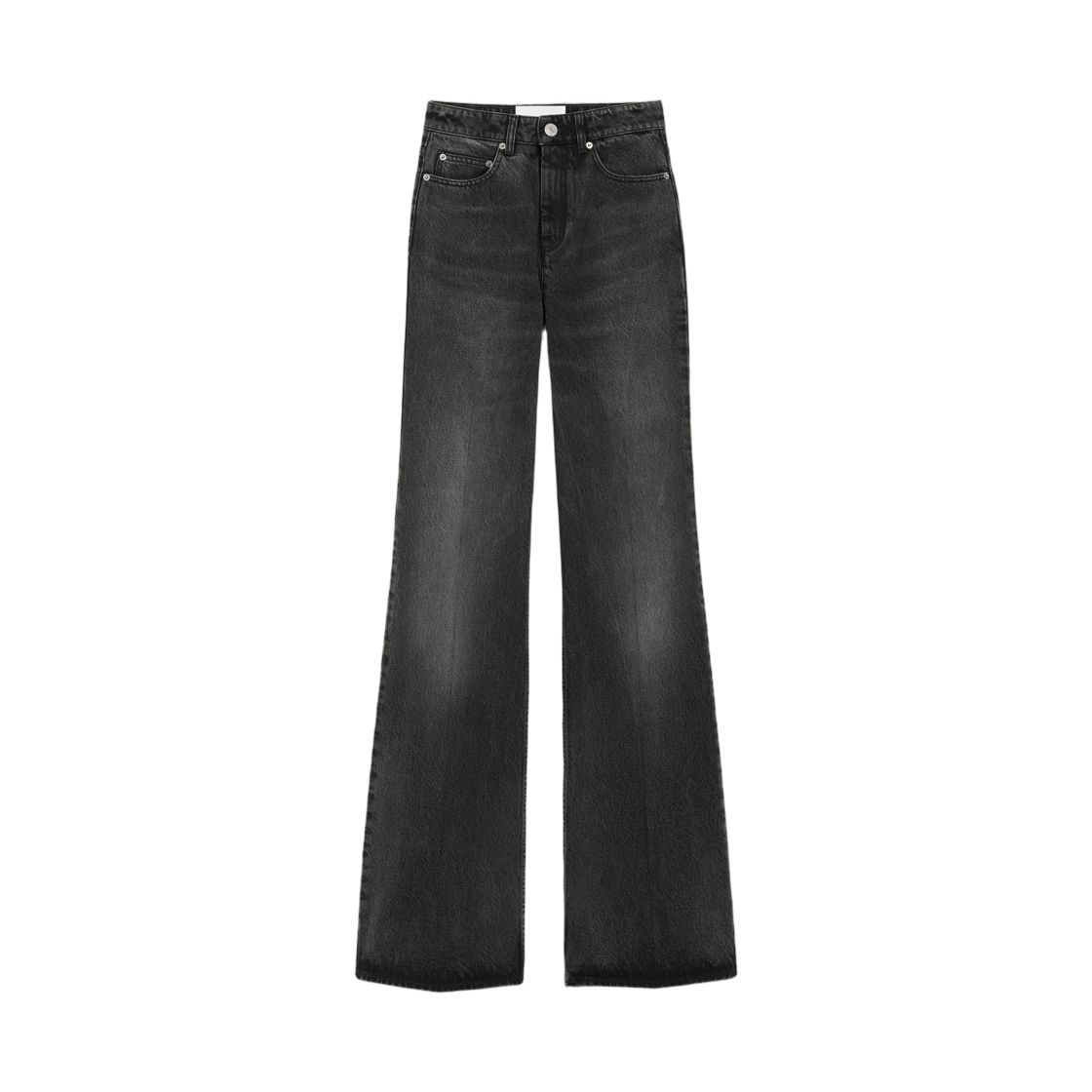 (W) 아미 블랙 코튼 플레어 핏 진 유즈드 그레이((W) AMI Black Cotton Flare Fit Jeans Used Grey)