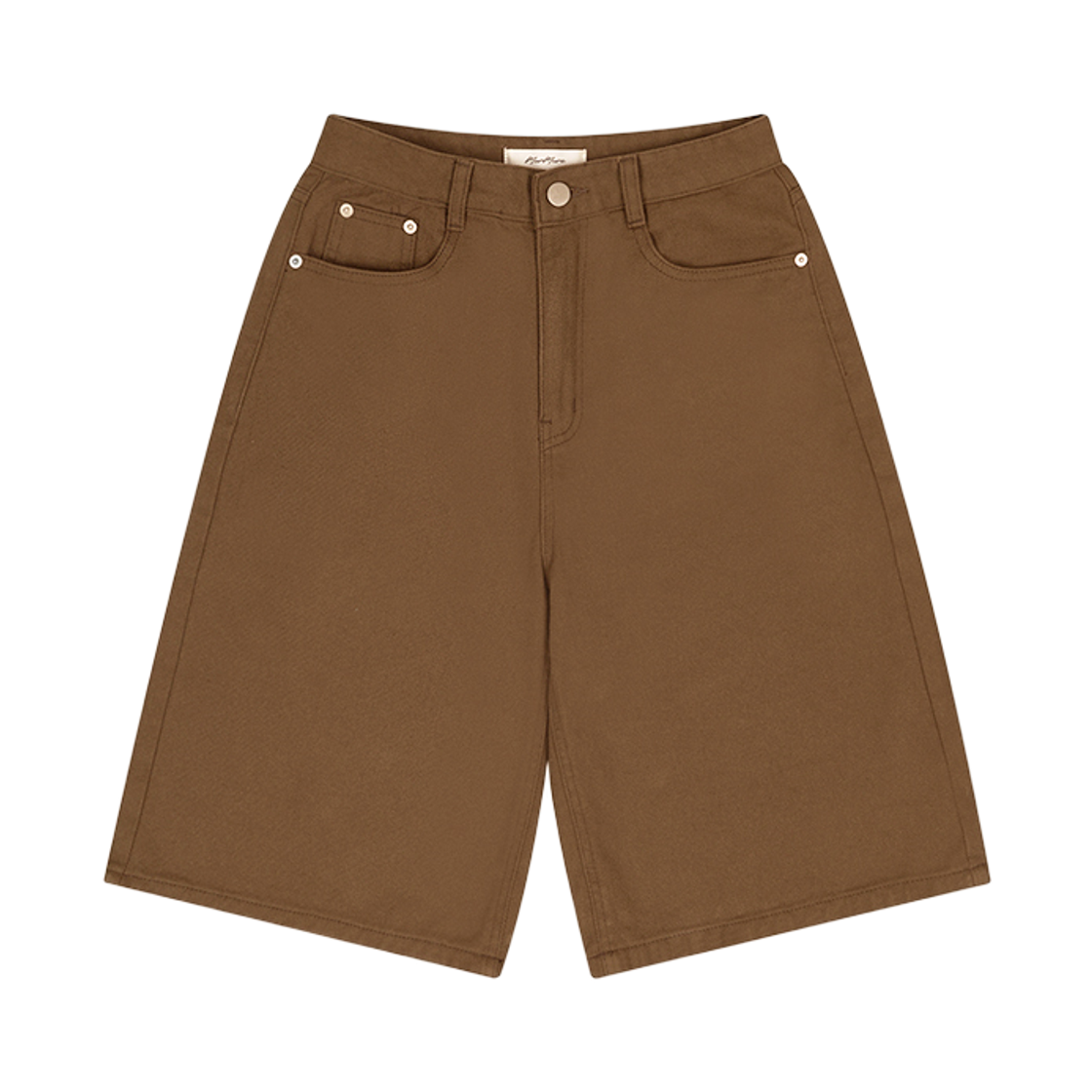 00089 Murmure Vesti Wide Bermuda Cotton Pants Khaki