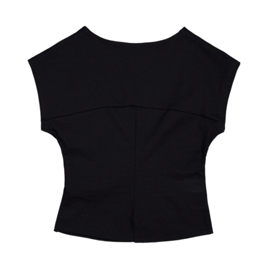 뮈르뮈르 코코 브이넥 셔링 랩 블라우스 티 블랙(Murmure Coco Shirring T-Shirt Black)