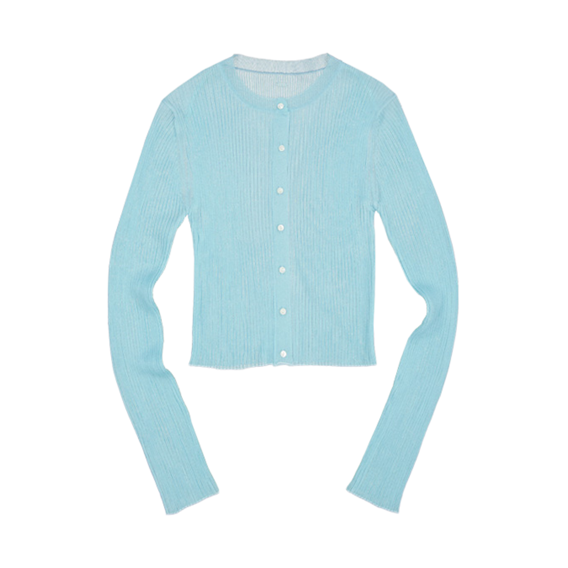 뮈르뮈르 유센 글로시 시어 니트 가디건 아이스블루(Murmure Yusen Glossy Sheer Knit Cardigan Ice Blue)