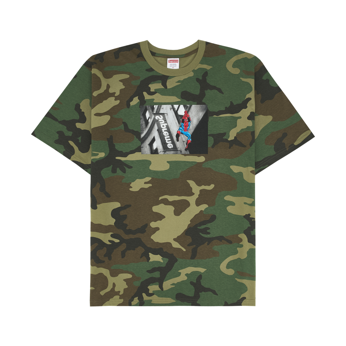 슈프림 x 스파이더맨 티셔츠 우드랜드 카모 - 26SS(Supreme x Spider-Man T-Shirt Woodland Camo - 26SS)