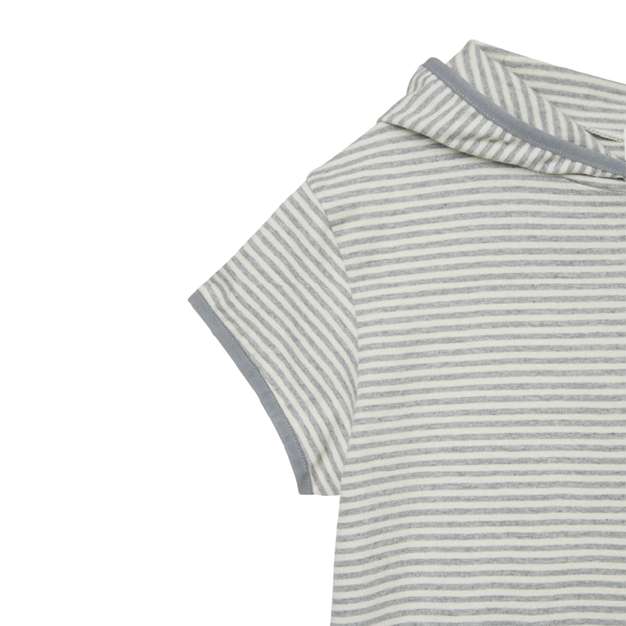 [오프라인 전용] 에이이에이이 우먼 스트라이프 하프 슬리브 후디 그레이 - 26SS([오프라인 전용] AEAE Women Stripe Half Sleeve Hoodie Grey - 26SS) - 4