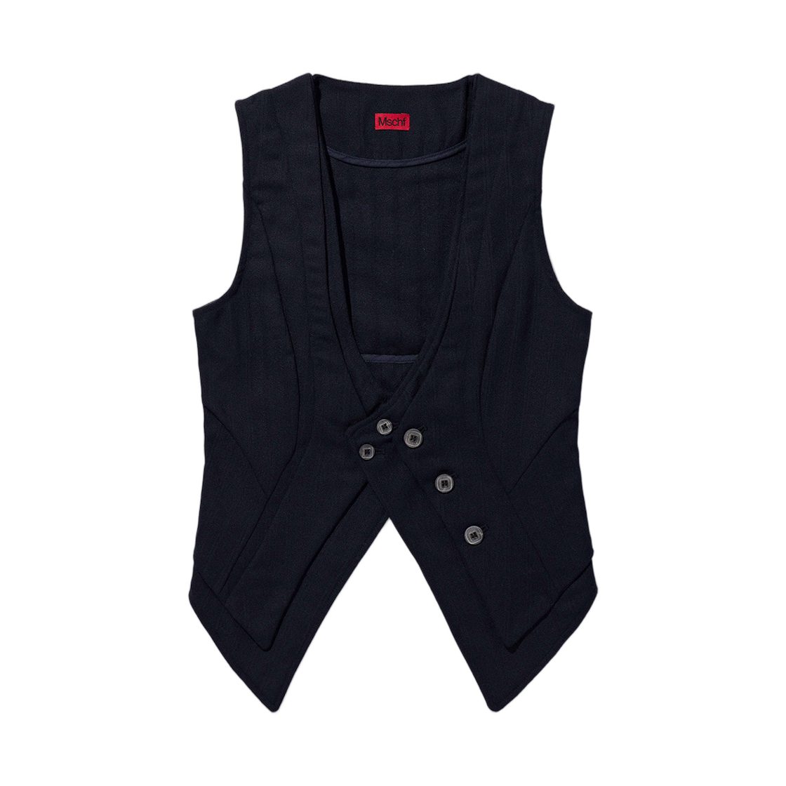 - (W) Mischief Overlap Layered Vest Navy